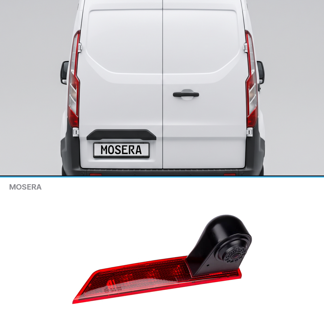 Cameră marșarier dedicată MOSERA pentru Ford Transit Custom - lumina de frânare divizată cu cameră marșarier Single / Dual