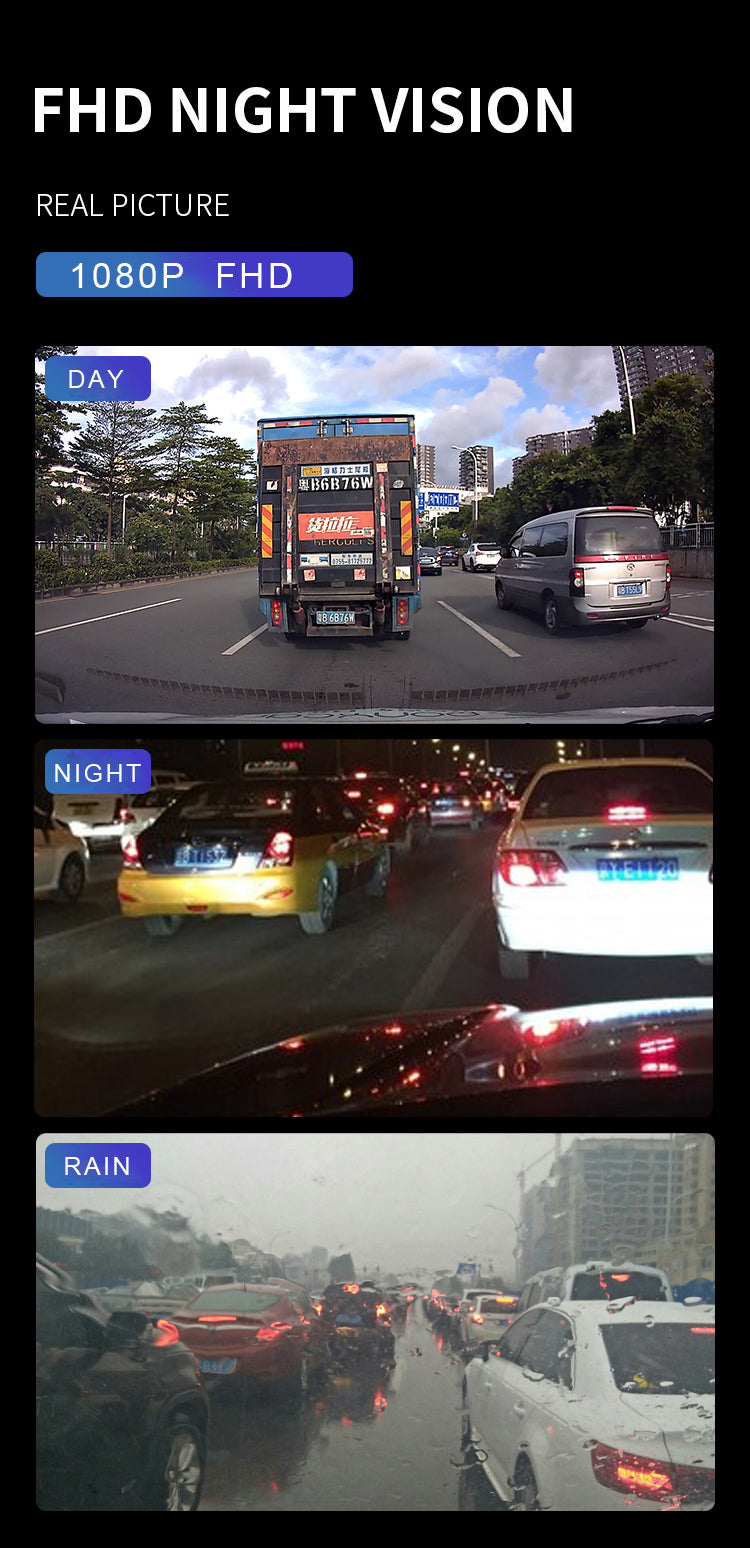 Cameră trafic DVR 1080P + Camera marșarier 720P, afișaj live pe multimedia și înregistrare pe SD - AD-BGCMDVRU2D