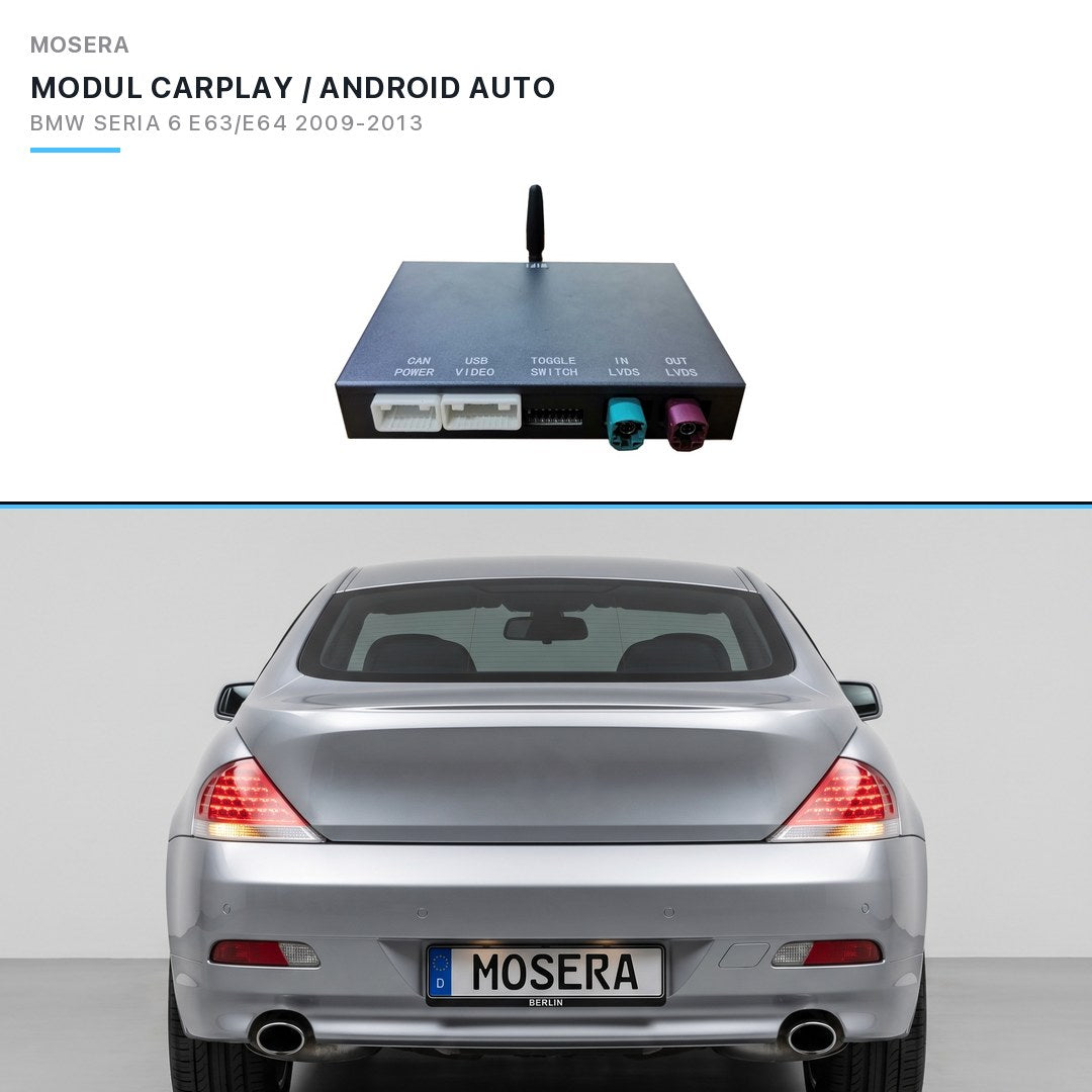 Modul CarPlay wireless & Android Auto BMW Seria 6 E63/E64 2009-2013 CIC | MOSERA