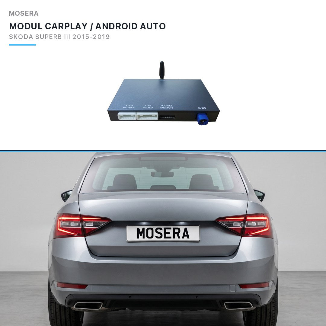 Modul CarPlay wireless & Android Auto Skoda Superb III 2015-2019 MIB2 | MOSERA