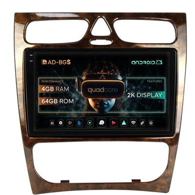 Navigatie 2K Benz C Class (W203) (2002-2004), Android, S-Quadcore / 4GB RAM + 64GB ROM, 9.5 Inch - AD-BGS90042K+AD-BGRKIT416V3