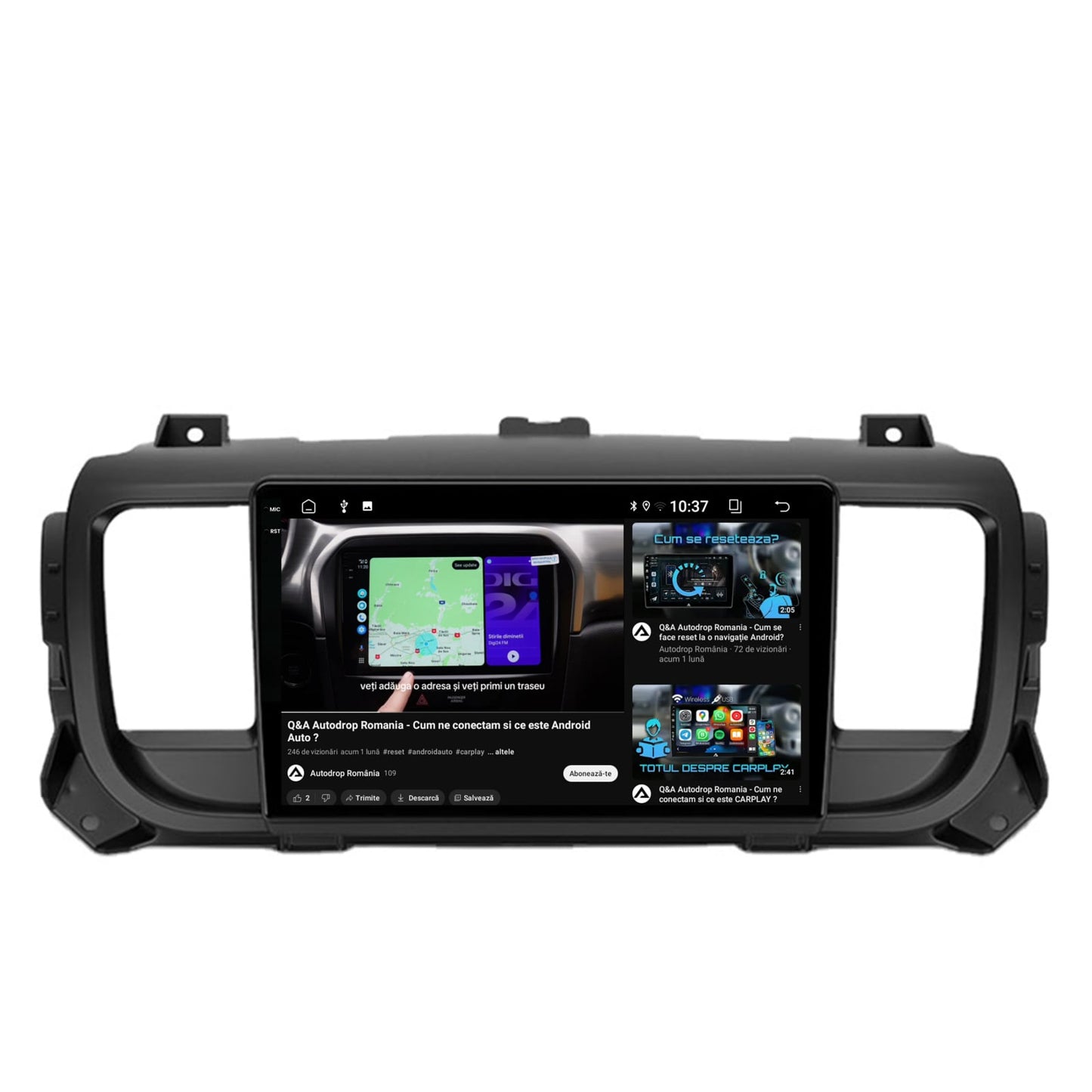 Navigatie 2K Citroen Jumpy / Peugeot Expert (2017-2021), Android, S-Quadcore / 4GB RAM + 64GB ROM, 9.5 Inch - AD-BGS90042K+AD-BGRKIT348