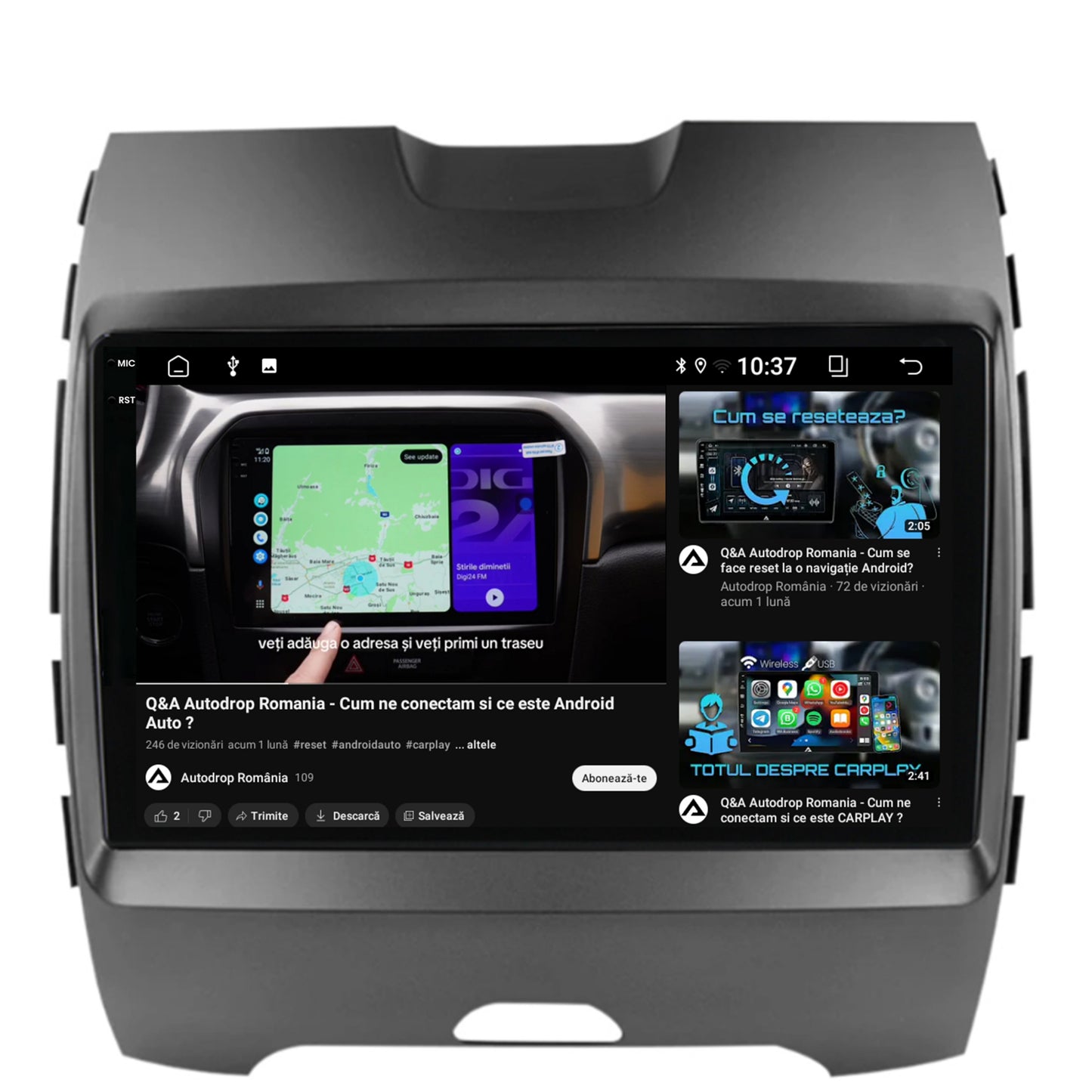 Navigatie 2K Ford Edge (2016-2021), Android, S-Quadcore / 4GB RAM + 64GB ROM, 9.5 Inch - AD-BGS90042K+AD-BGRKIT110