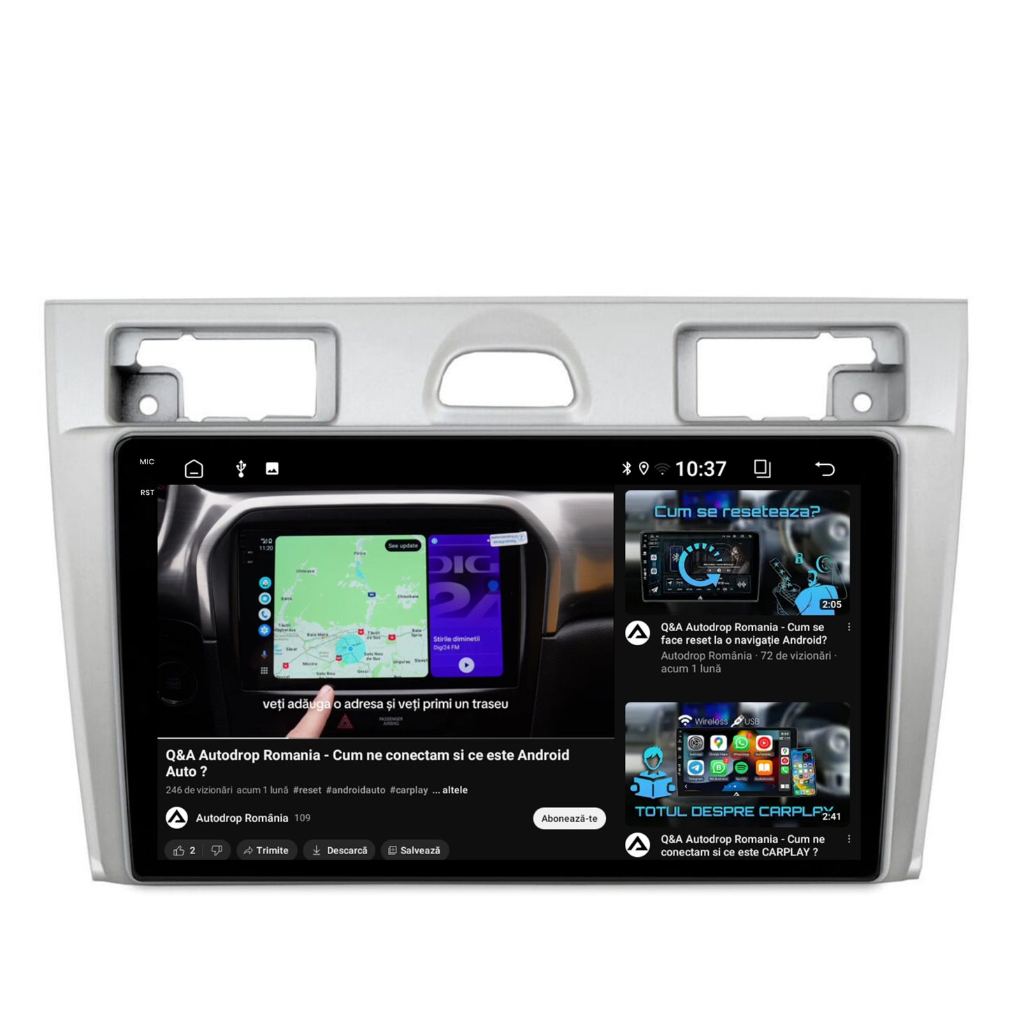 Navigatie 2K Ford Fiesta (2002-2008), Android, S-Quadcore / 4GB RAM + 64GB ROM, 9.5 Inch - AD-BGS90042K+AD-BGRKIT143