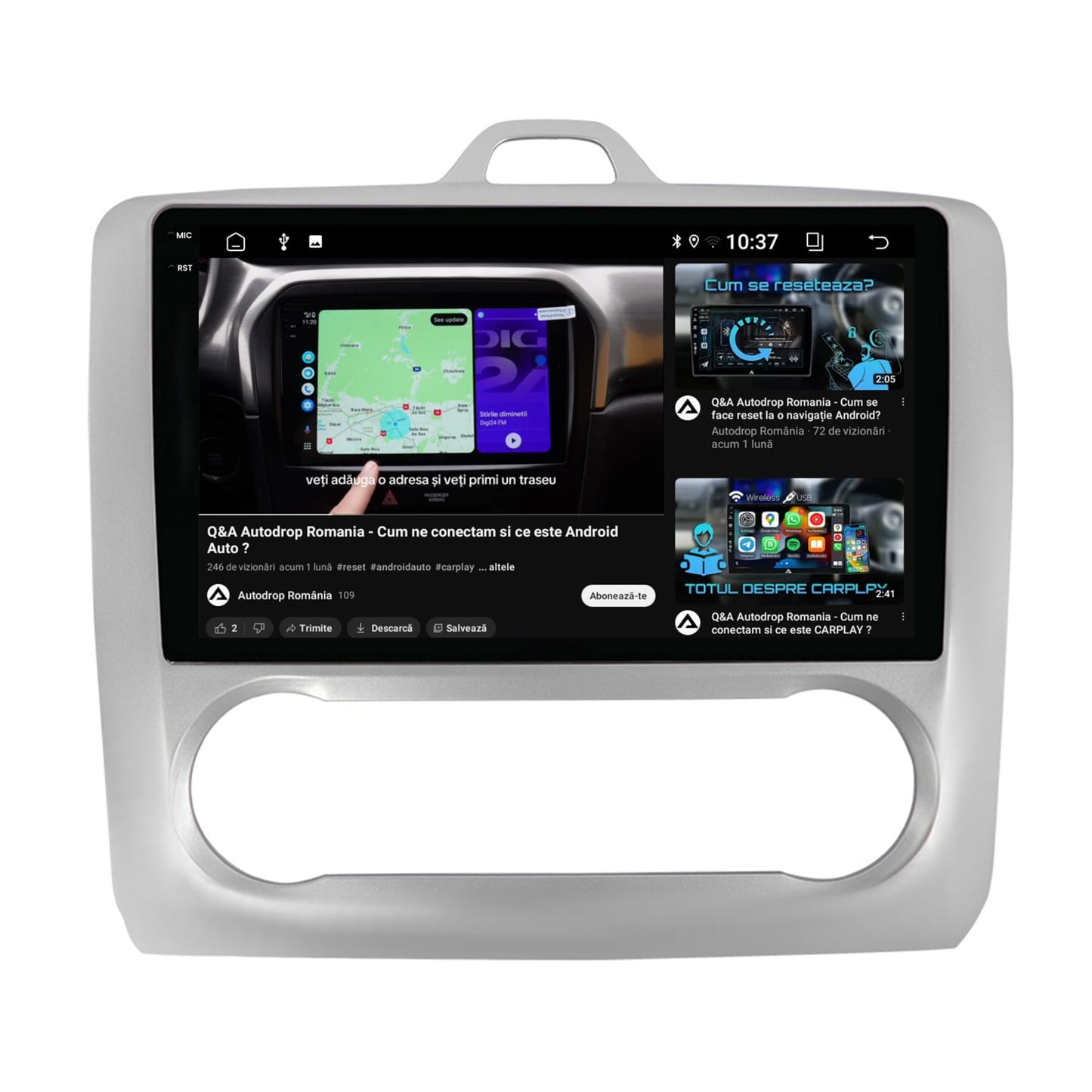 Navigatie 2K Ford Focus MK2 (2004-2011), Clima Automata, Android, S-Quadcore / 4GB RAM + 64GB ROM, 9.5 Inch - AD-BGS90042K+AD-BGRKIT117