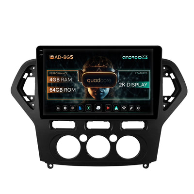 Navigatie 2K Ford Mondeo (2007-2010) Clima Manuala, Android, S-Quadcore / 4GB RAM + 64GB ROM, 10.36 Inch - AD-BGS100042K+AD-BGRKIT126