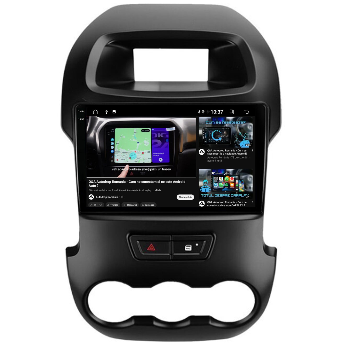 Navigatie 2K Ford Ranger (2011-2015), Android, S-Quadcore / 4GB RAM + 64GB ROM, 9.5 Inch - AD-BGS90042K+AD-BGRKIT135B