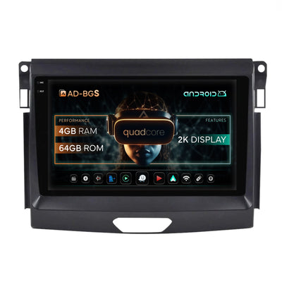 Navigatie 2K Ford Ranger (2015-2020), Android, S-Quadcore / 4GB RAM + 64GB ROM, 9.5 Inch - AD-BGS90042K+AD-BGRKIT120