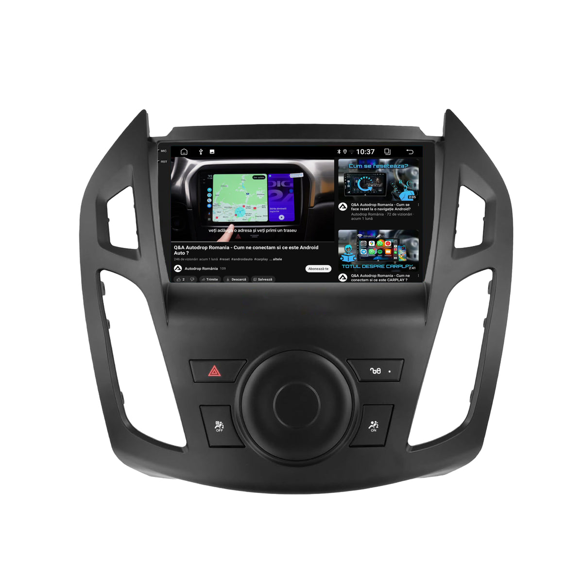Navigatie 2K Ford Transit (2015-2021), Android, S-Quadcore / 4GB RAM + 64GB ROM, 9.5 Inch - AD-BGS90042K+AD-BGRKIT111