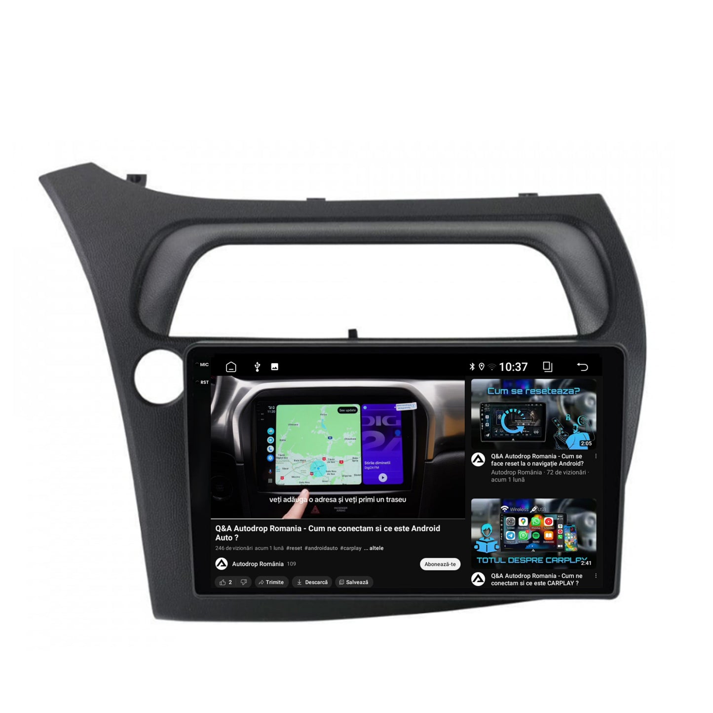 Navigatie 2K Honda Civic Hatchback (2006-2011), Android, S-Quadcore / 4GB RAM + 64GB ROM, 9.5 Inch - AD-BGS90042K+AD-BGRKIT020