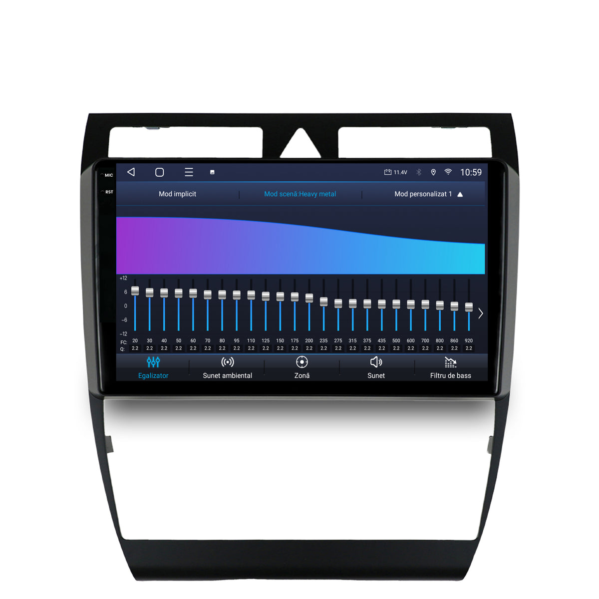 Navigatie 2K HUB64 Audi A6 (1999-2004), 8GB RAM, Android, Octacore, Slot Sim 4G, DSP, GPS, Wi-FI, Carplay, Android Auto, USB, Bluetooth, Waze, Touchscreen, 9.5 Inch