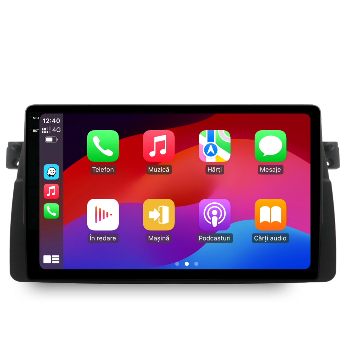 Navigatie 2K HUB64 BMW E46, 8GB RAM, Android, Octacore, Slot Sim 4G, DSP, GPS, Wi-FI, Carplay, Android Auto, USB, Bluetooth, Waze, Touchscreen, 9.5 Inch