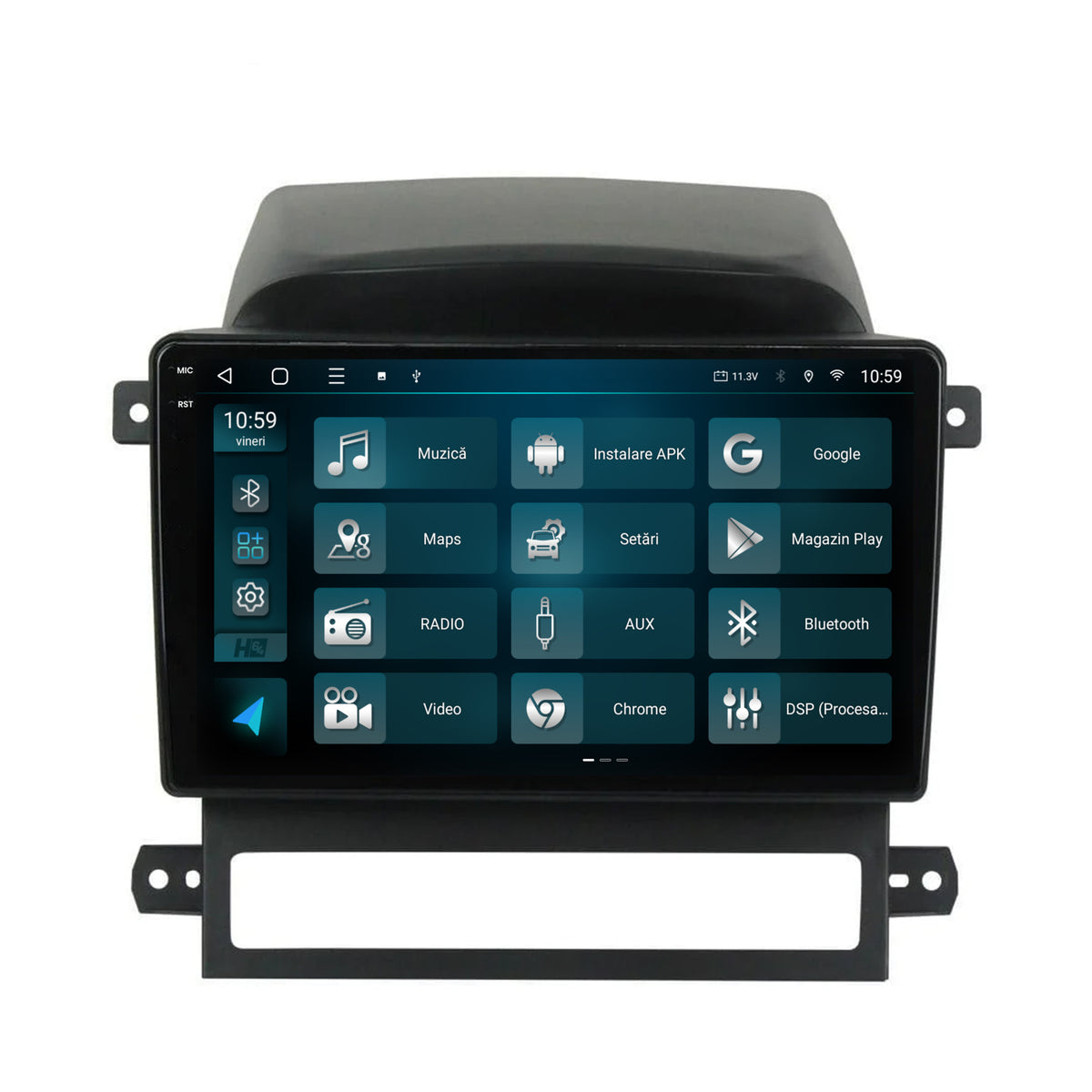 Navigatie 2K HUB64 Chevrolet Captiva (2006-2011), 4GB RAM, Android, Octacore, Slot Sim 4G, DSP, GPS, Wi-FI, Carplay, Android Auto, USB, Bluetooth, Waze, Touchscreen, 9.5 Inch
