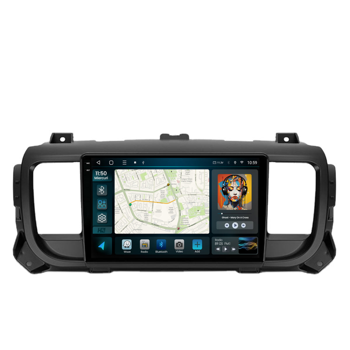 Navigatie 2K HUB64 Citroen Jumpy / Peugeot Expert (2017-2021), 4GB RAM, Android, Octacore, Slot Sim 4G, DSP, GPS, Wi-FI, Carplay, Android Auto, USB, Bluetooth, Waze, Touchscreen, 9.5 Inch