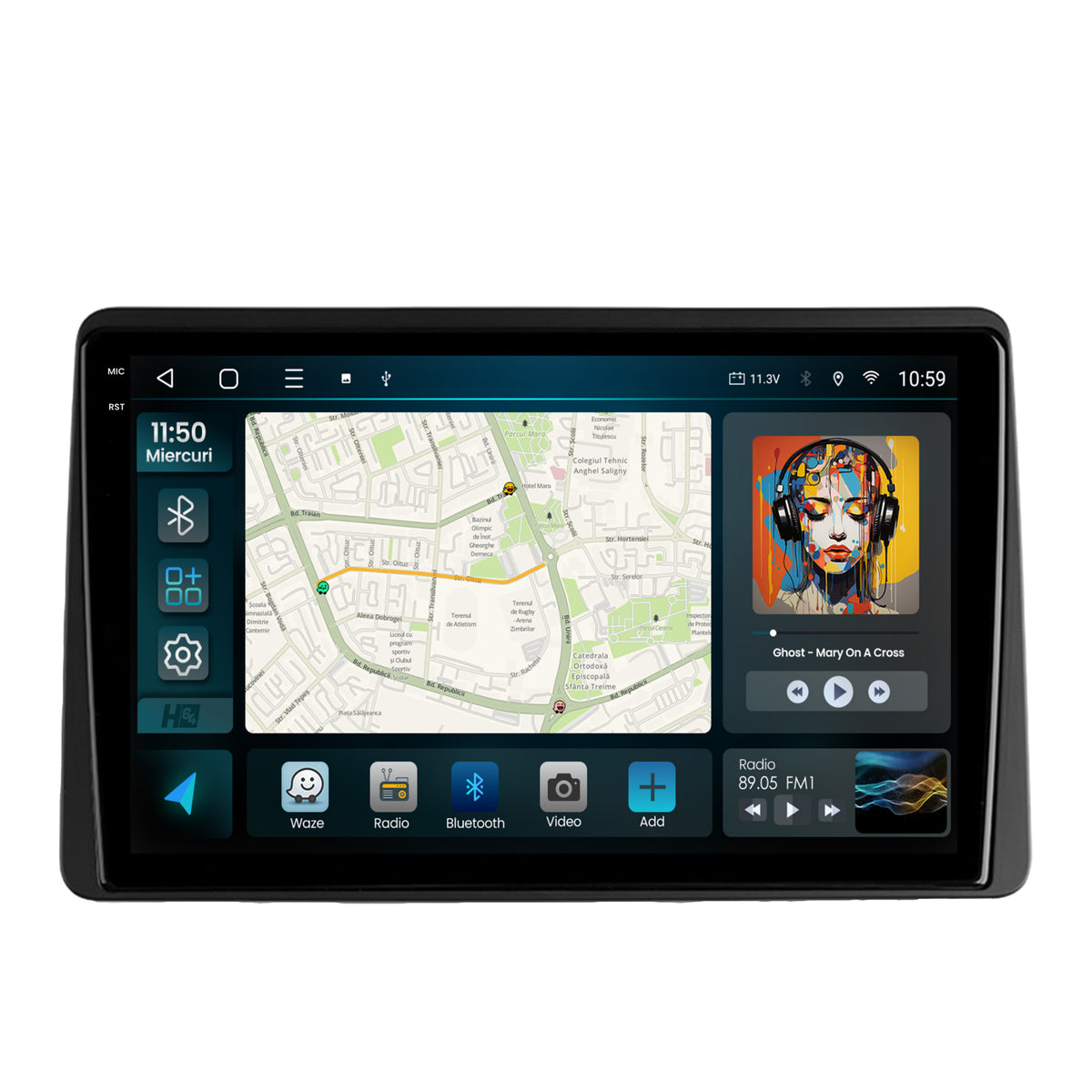Navigatie 2K HUB64 Dacia Duster (2018-2021), 8GB RAM, Android, Octacore, Slot Sim 4G, DSP, GPS, Wi-FI, Carplay, Android Auto, USB, Bluetooth, Waze, Touchscreen, 10.36 Inch
