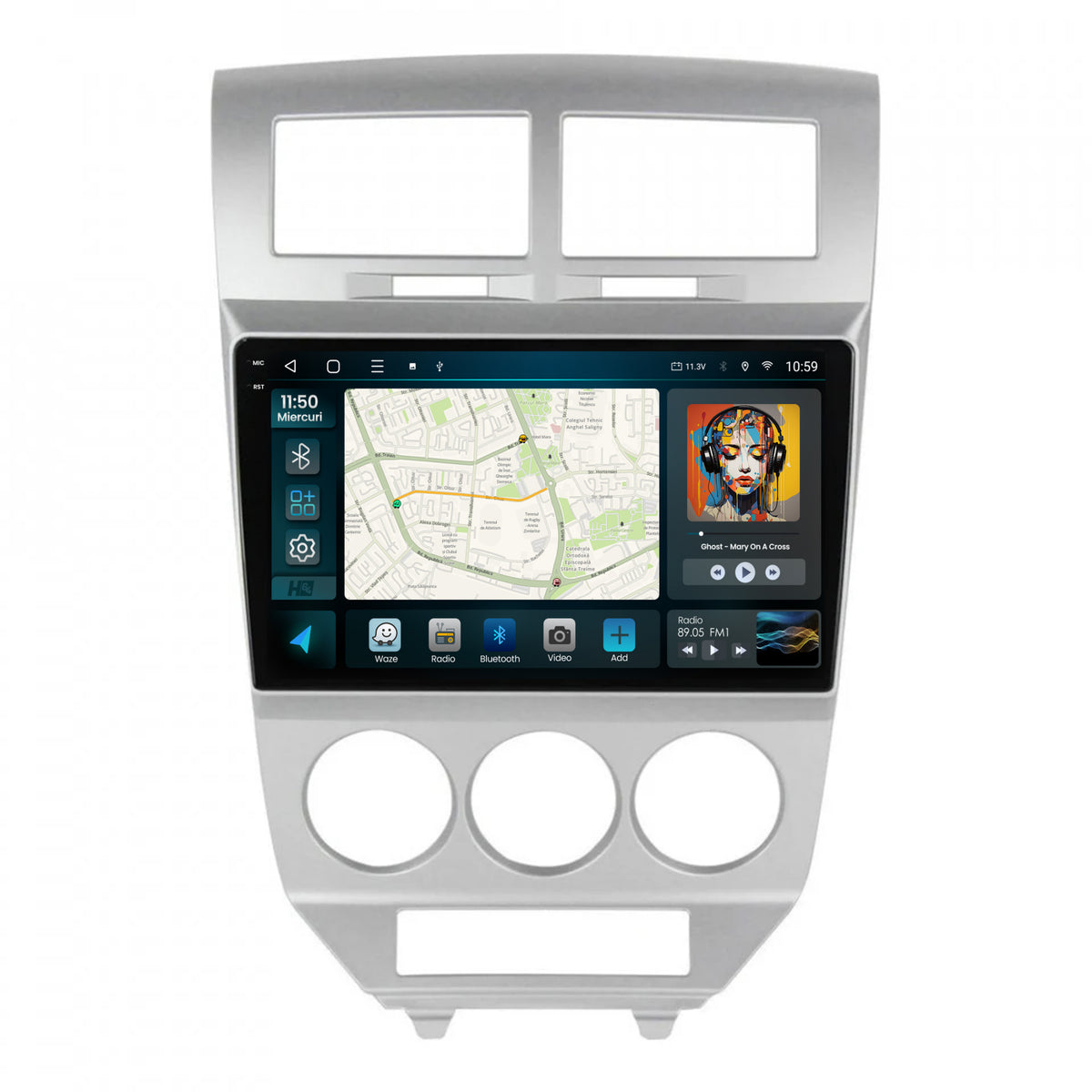 Navigatie 2K HUB64 Dodge Caliber (2006-2010), 8GB RAM, Android, Octacore, Slot Sim 4G, DSP, GPS, Wi-FI, Carplay, Android Auto, USB, Bluetooth, Waze, Touchscreen, 10.36 Inch
