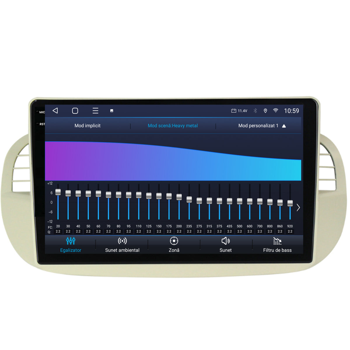Navigatie 2K HUB64 Fiat 500 (2007-2014), 4GB RAM, Android, Octacore, Slot Sim 4G, DSP, GPS, Wi-FI, Carplay, Android Auto, USB, Bluetooth, Waze, Touchscreen, 9.5 Inch