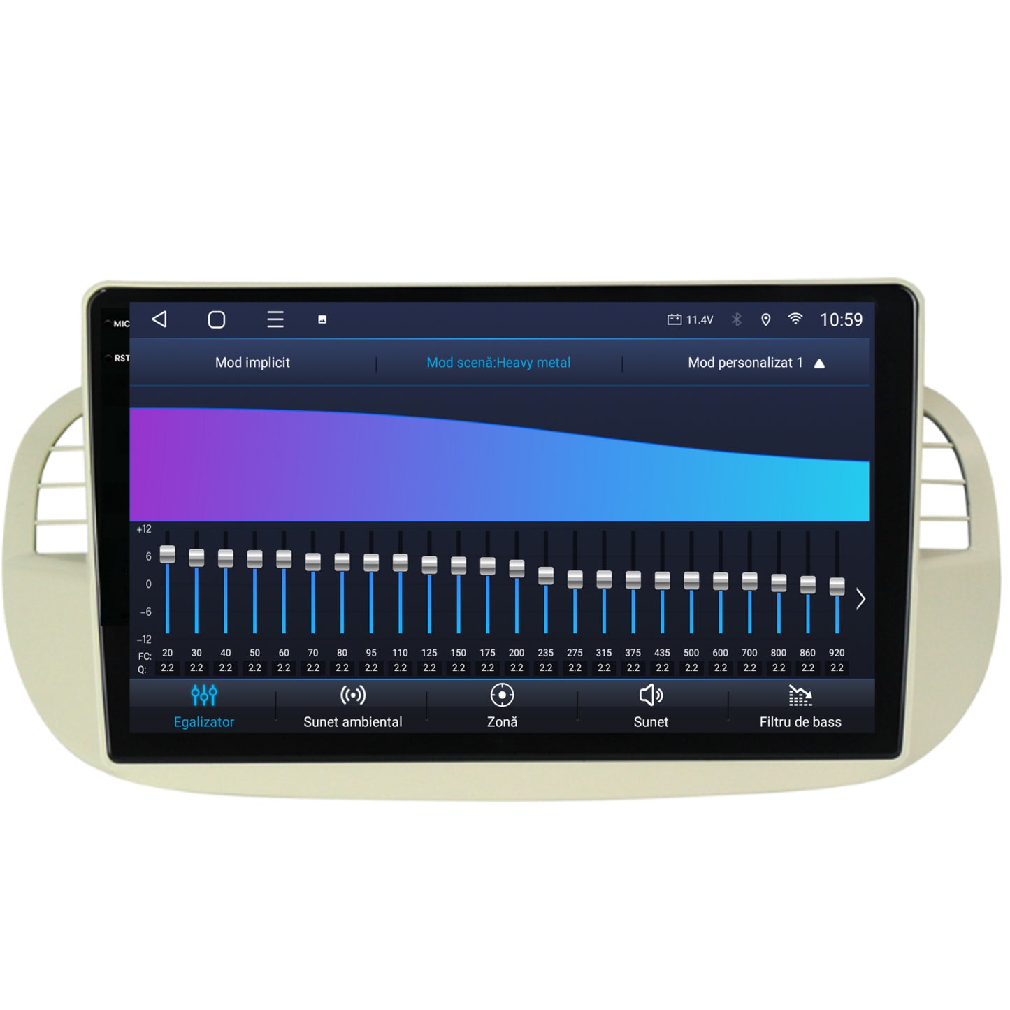 Navigatie 2K HUB64 Fiat 500 (2007-2014), 4GB RAM, Android, Octacore, Slot Sim 4G, DSP, GPS, Wi-FI, Carplay, Android Auto, USB, Bluetooth, Waze, Touchscreen, 9.5 Inch