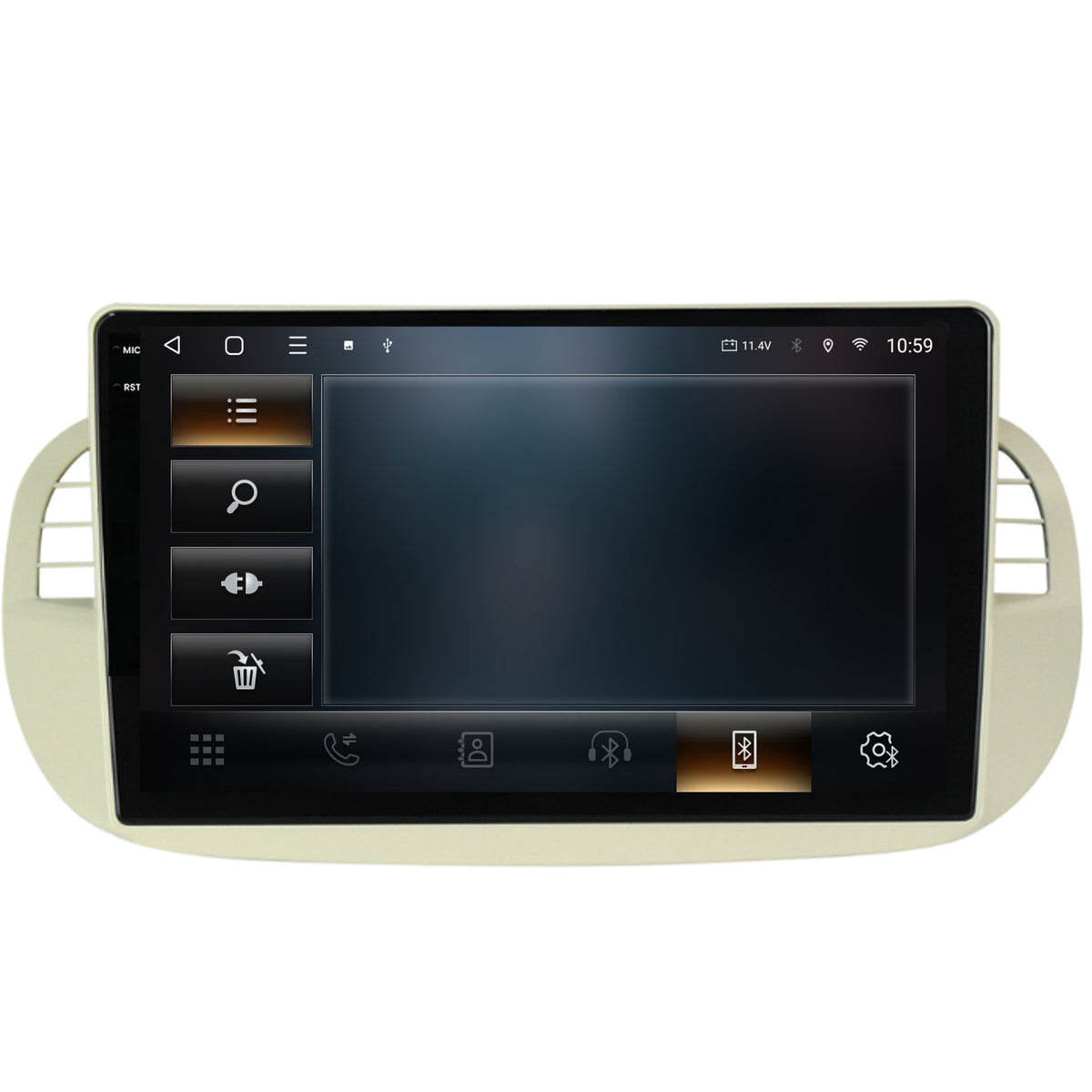 Navigatie 2K HUB64 Fiat 500 (2007-2014), 4GB RAM, Android, Octacore, Slot Sim 4G, DSP, GPS, Wi-FI, Carplay, Android Auto, USB, Bluetooth, Waze, Touchscreen, 9.5 Inch