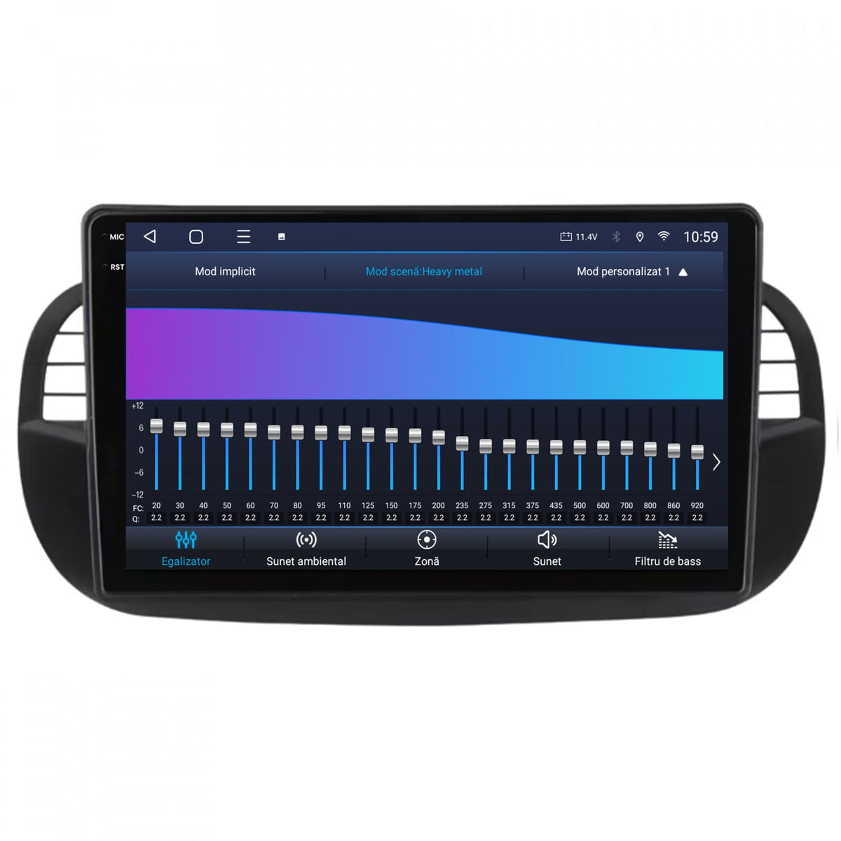 Navigatie 2K HUB64 Fiat 500 (2007-2014), 4GB RAM, Android, Octacore, Slot Sim 4G, DSP, GPS, Wi-FI, Carplay, Android Auto, USB, Bluetooth, Waze, Touchscreen, 9.5 Inch