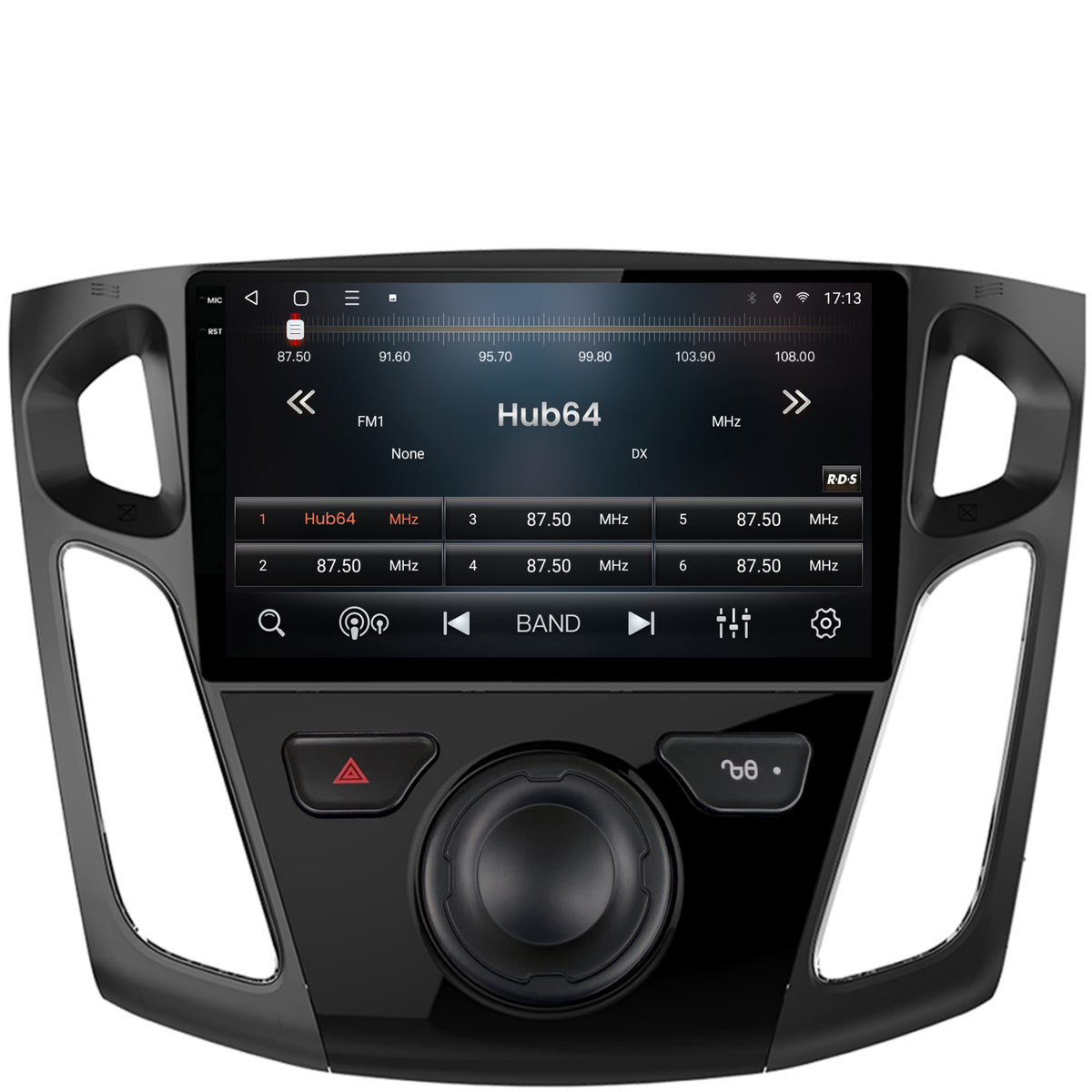 Navigatie 2K HUB64 Ford Focus 3 (2011-2019), 4GB RAM, Android, Octacore, Slot Sim 4G, DSP, GPS, Wi-FI, Carplay, Android Auto, USB, Bluetooth, Waze, Touchscreen, 9.5 Inch