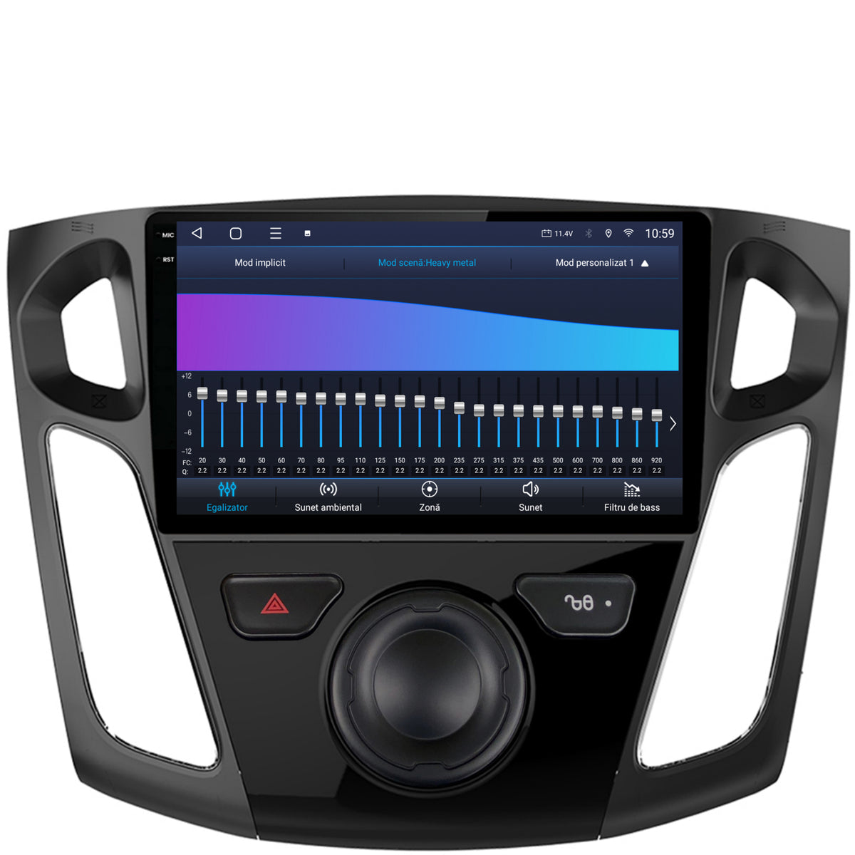 Navigatie 2K HUB64 Ford Focus 3 (2011-2019), 4GB RAM, Android, Octacore, Slot Sim 4G, DSP, GPS, Wi-FI, Carplay, Android Auto, USB, Bluetooth, Waze, Touchscreen, 9.5 Inch