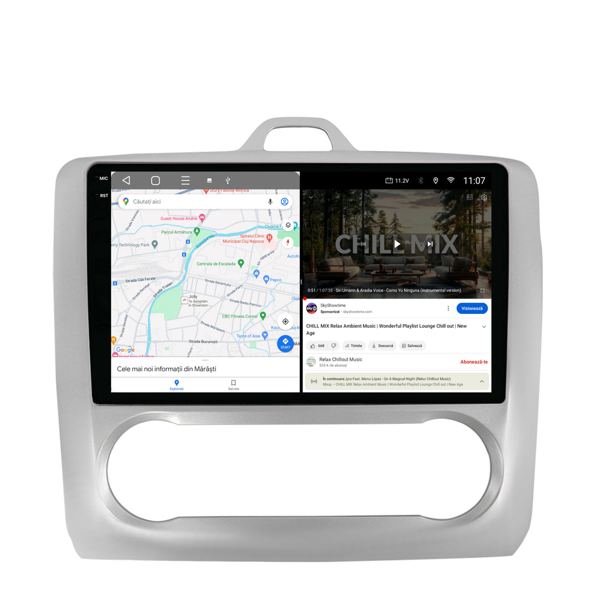 Navigatie 2K HUB64 Ford Focus MK2 (2004-2011) Clima Automata, 4GB RAM, Android, Octacore, Slot Sim 4G, DSP, GPS, Wi-FI, Carplay, Android Auto, USB, Bluetooth, Waze, Touchscreen, 9.5 Inch