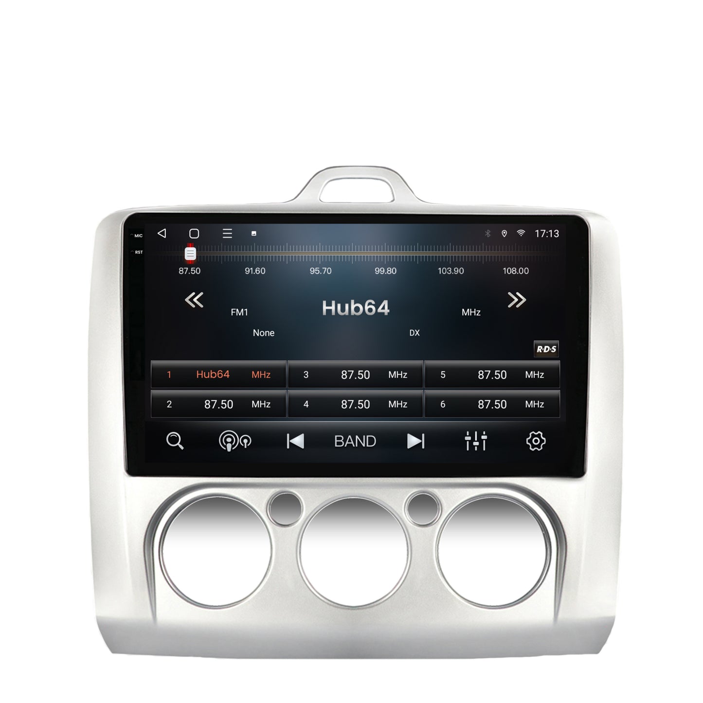 Navigatie 2K HUB64 Ford Focus MK2 (2004-2011), Clima Manuala, 4GB RAM, Android, Octacore, Slot Sim 4G, DSP, GPS, Wi-FI, Carplay, Android Auto, USB, Bluetooth, Waze, Touchscreen, 9.5 Inch