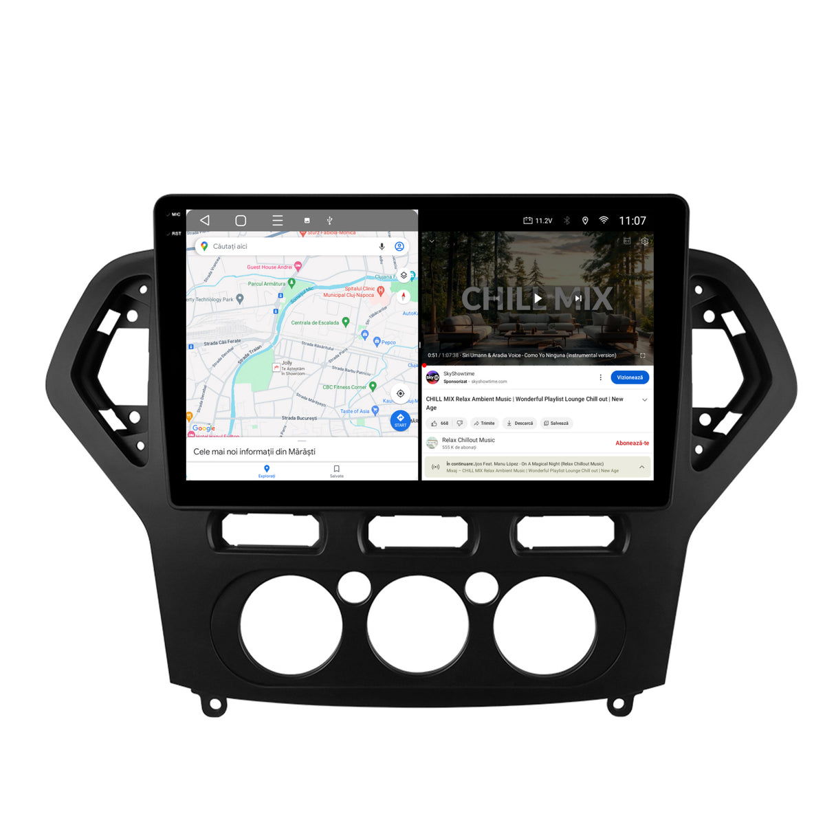 Navigatie 2K HUB64 Ford Mondeo (2007-2010) Clima Manuala, 4GB RAM, Android, Octacore, Slot Sim 4G, DSP, GPS, Wi-FI, Carplay, Android Auto, USB, Bluetooth, Waze, Touchscreen, 9.5 Inch