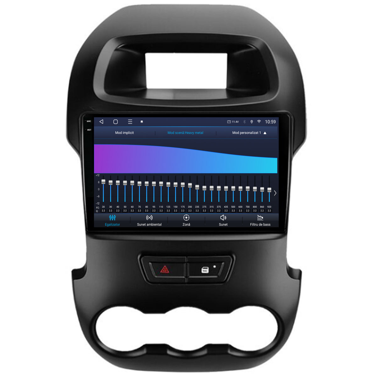 Navigatie 2K HUB64 Ford Ranger (2011-2015), 4GB RAM, Android, Octacore, Slot Sim 4G, DSP, GPS, Wi-FI, Carplay, Android Auto, USB, Bluetooth, Waze, Touchscreen, 9.5 Inch