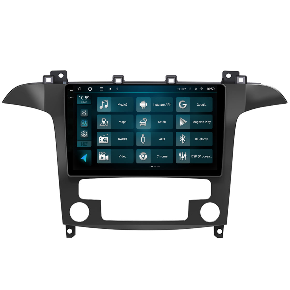 Navigatie 2K HUB64 Ford S-Max / Galaxy (2006-2015), 4GB RAM, Android, Octacore, Slot Sim 4G, DSP, GPS, Wi-FI, Carplay, Android Auto, USB, Bluetooth, Waze, Touchscreen, 9.5 Inch