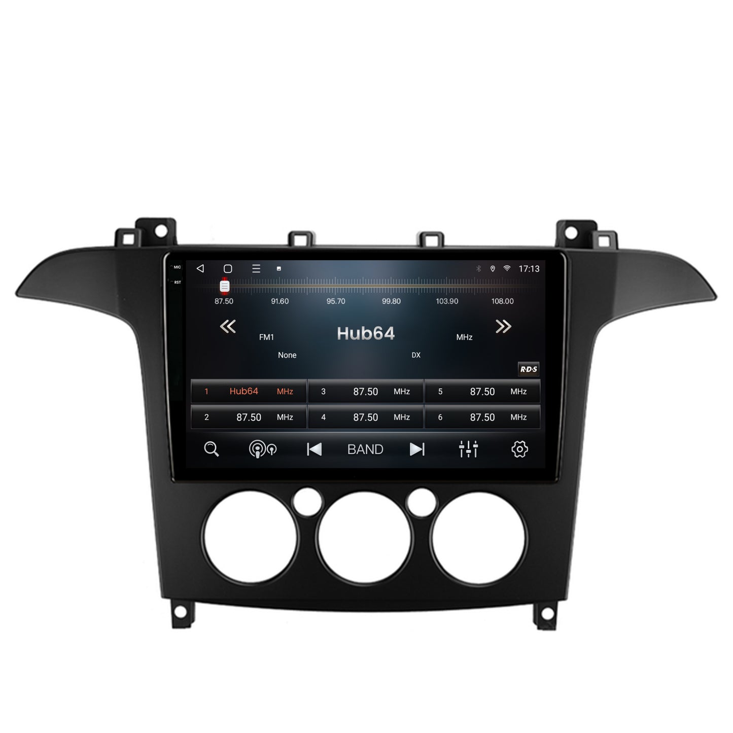 Navigatie 2K HUB64 Ford S-MAX (2006-2015) Clima Manuala, 8GB RAM, Android, Octacore, Slot Sim 4G, DSP, GPS, Wi-FI, Carplay, Android Auto, USB, Bluetooth, Waze, Touchscreen, 9.5 Inch