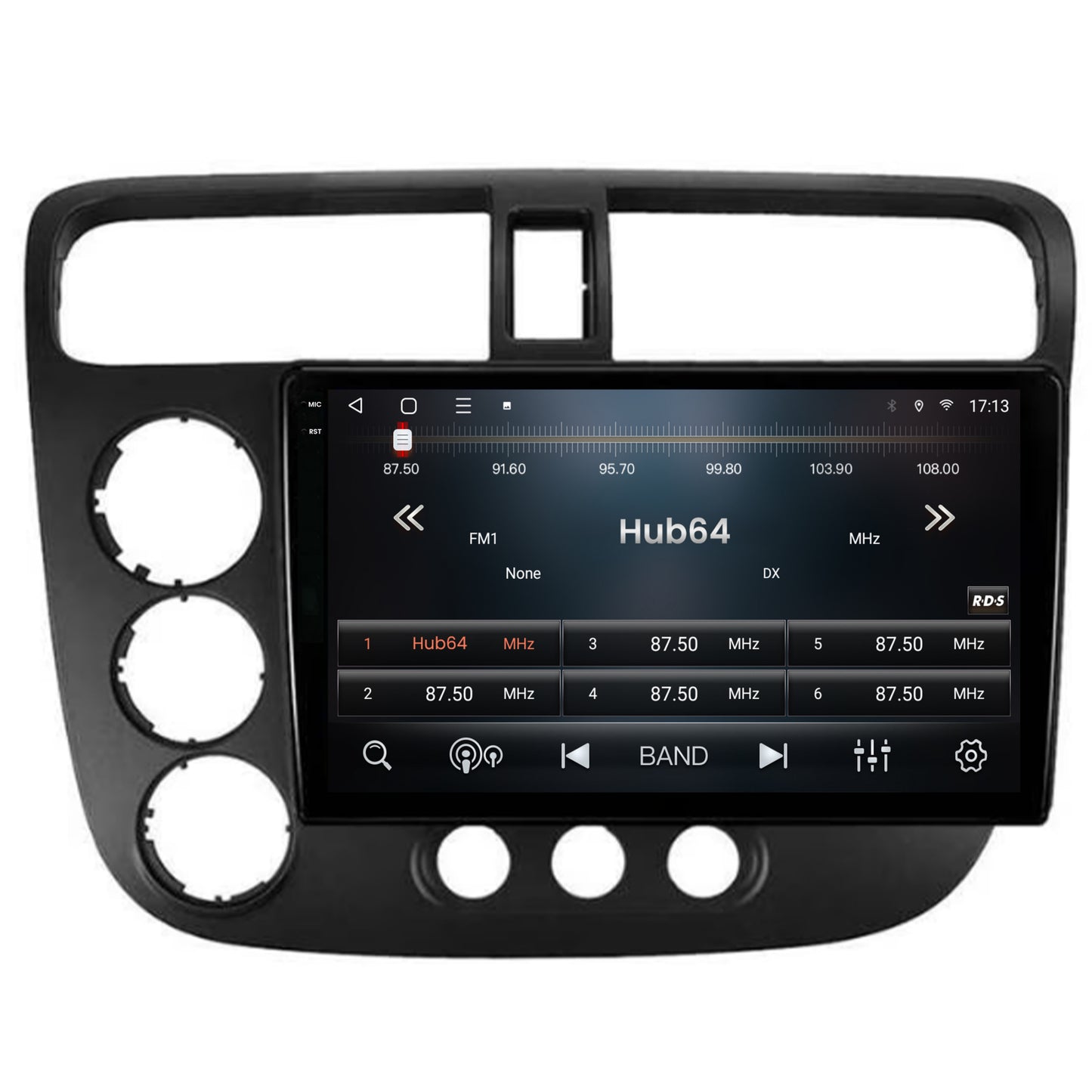 Navigatie 2K HUB64 Honda Civic (1998-2005), 4GB RAM, Android, Octacore, Slot Sim 4G, DSP, GPS, Wi-FI, Carplay, Android Auto, USB, Bluetooth, Waze, Touchscreen, 9.5 Inch