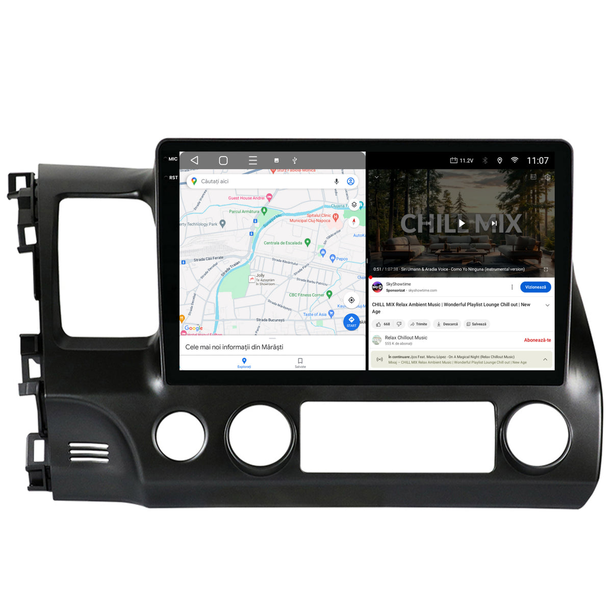 Navigatie 2K HUB64 Honda Civic (2005-2012), 8GB RAM, Android, Octacore, Slot Sim 4G, DSP, GPS, Wi-FI, Carplay, Android Auto, USB, Bluetooth, Waze, Touchscreen, 10.36 Inch