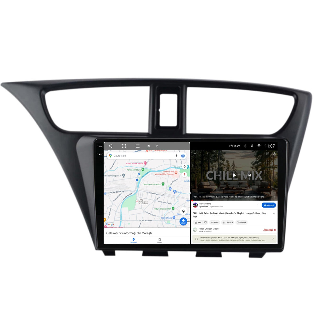 Navigatie 2K HUB64 Honda Civic Hatchback (2012-2015), 8GB RAM, Android, Octacore, Slot Sim 4G, DSP, GPS, Wi-FI, Carplay, Android Auto, USB, Bluetooth, Waze, Touchscreen, 9.5 Inch