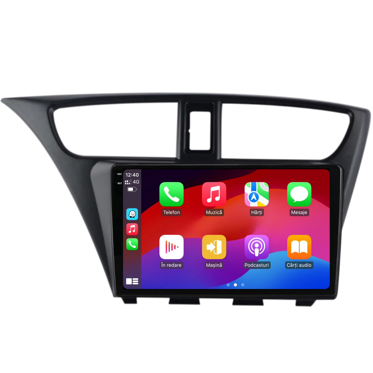 Navigatie 2K HUB64 Honda Civic Hatchback (2012-2015), 8GB RAM, Android, Octacore, Slot Sim 4G, DSP, GPS, Wi-FI, Carplay, Android Auto, USB, Bluetooth, Waze, Touchscreen, 9.5 Inch