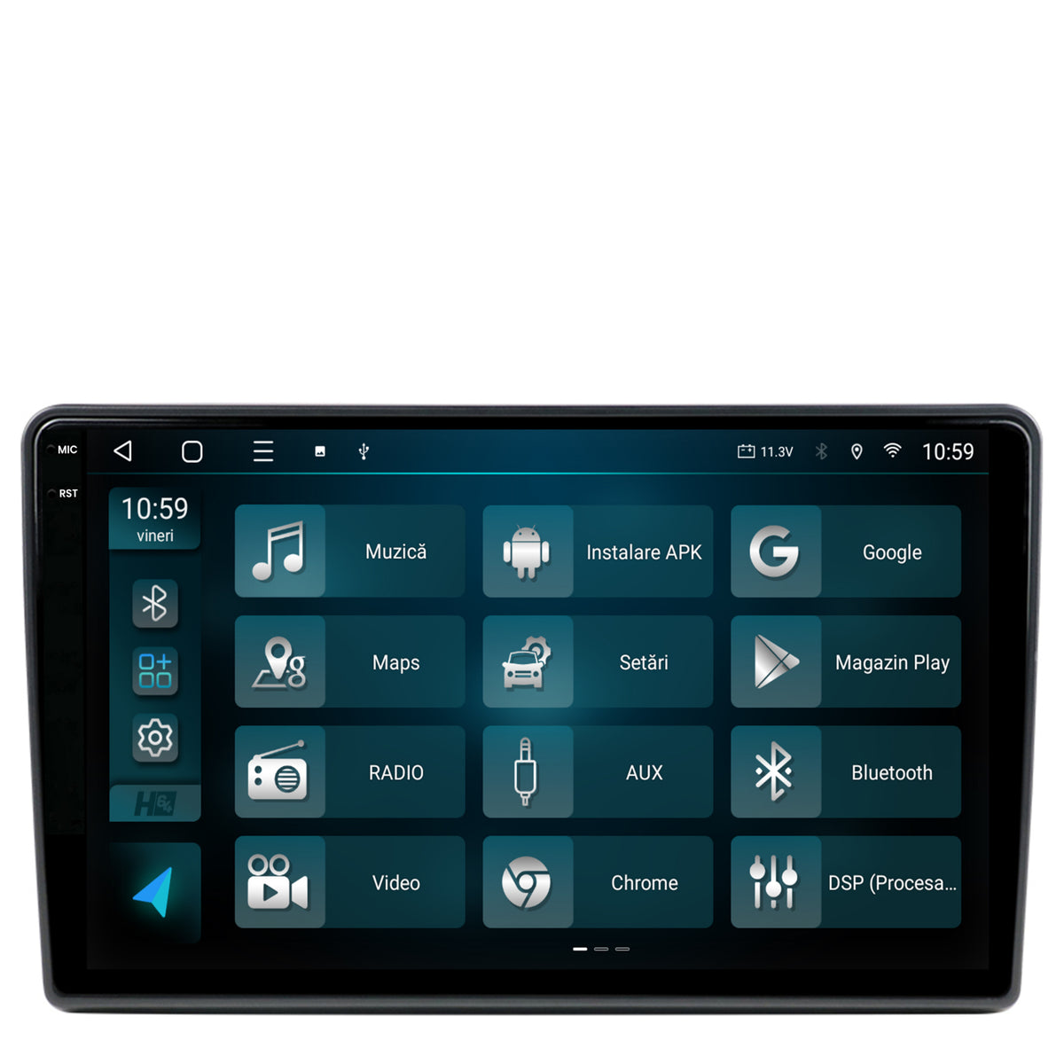 Navigatie 2K HUB64 Hyundai H1 (2010-2014), 4GB RAM, Android, Octacore, Slot Sim 4G, DSP, GPS, Wi-FI, Carplay, Android Auto, USB, Bluetooth, Waze, Touchscreen, 9.5 Inch