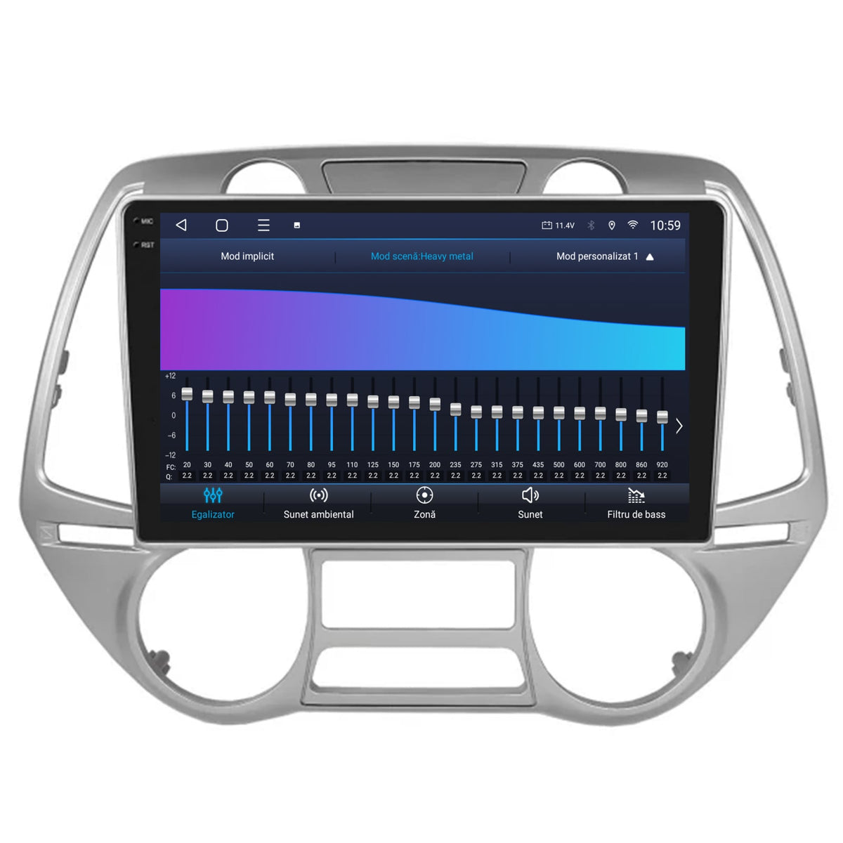 Navigatie 2K HUB64 Hyundai I20 (2008-2012), 4GB RAM, Android, Octacore, Slot Sim 4G, DSP, GPS, Wi-FI, Carplay, Android Auto, USB, Bluetooth, Waze, Touchscreen, 9.5 Inch V2