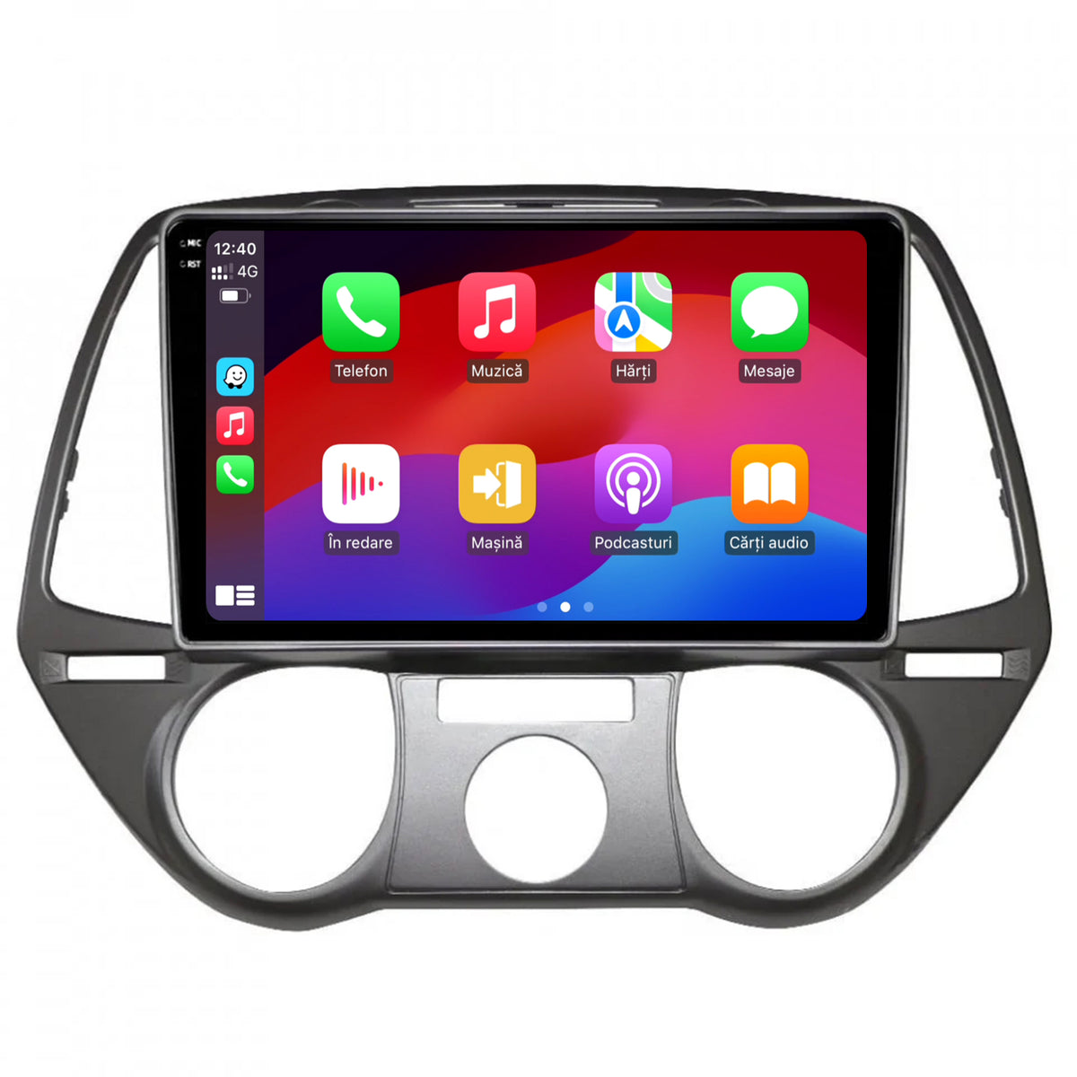 Navigatie 2K HUB64 Hyundai I20 (2008-2012), 8GB RAM, Android, Octacore, Slot Sim 4G, DSP, GPS, Wi-FI, Carplay, Android Auto, USB, Bluetooth, Waze, Touchscreen, 9.5 Inch