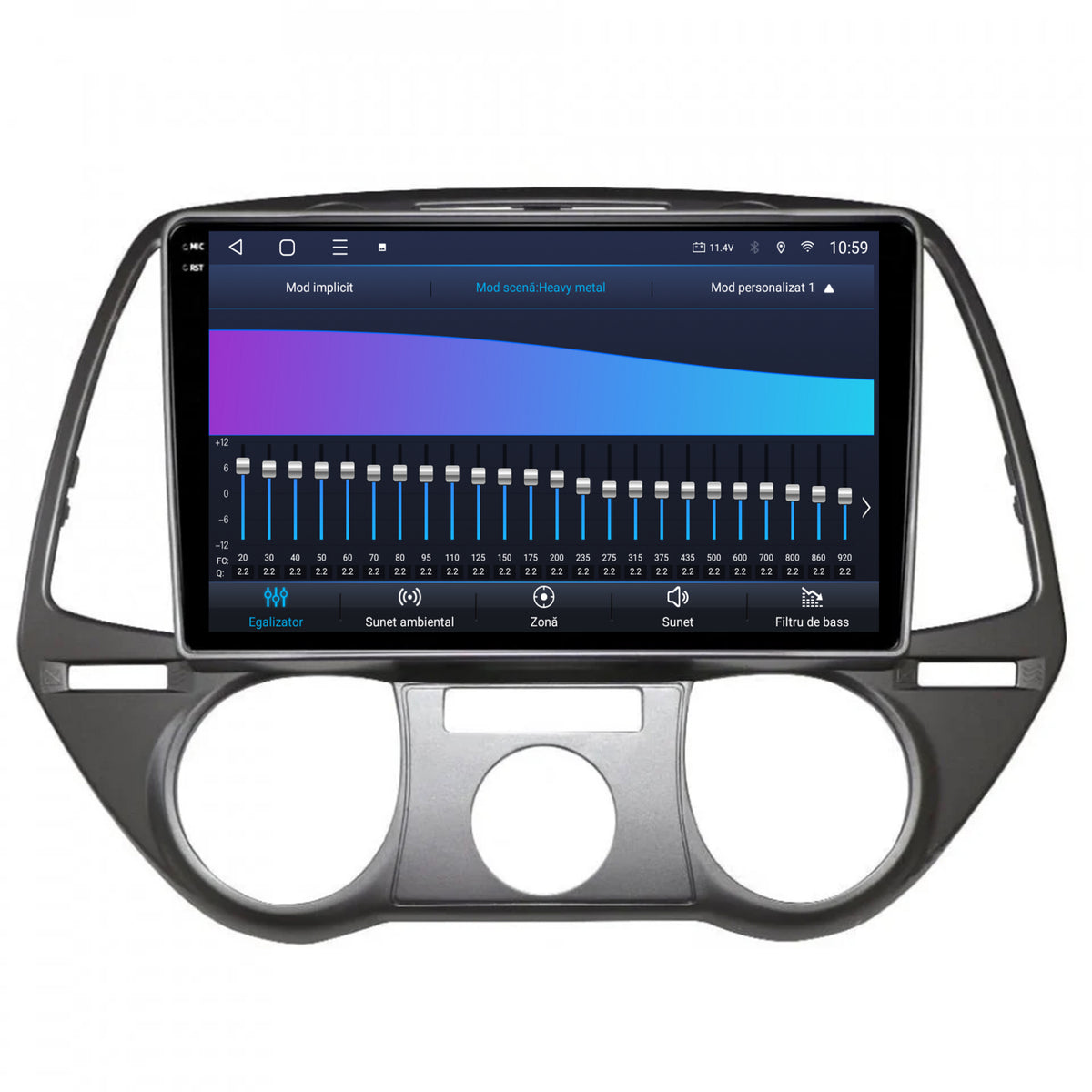 Navigatie 2K HUB64 Hyundai I20 (2008-2012), 8GB RAM, Android, Octacore, Slot Sim 4G, DSP, GPS, Wi-FI, Carplay, Android Auto, USB, Bluetooth, Waze, Touchscreen, 9.5 Inch