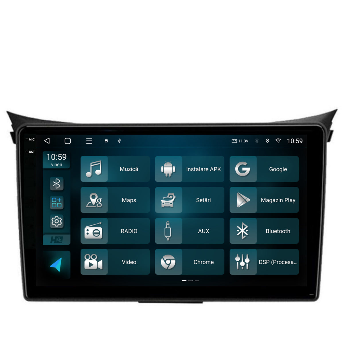 Navigatie 2K HUB64 Hyundai I30 (2012-2016), 4GB RAM, Android, Octacore, Slot Sim 4G, DSP, GPS, Wi-FI, Carplay, Android Auto, USB, Bluetooth, Waze, Touchscreen, 9.5 Inch