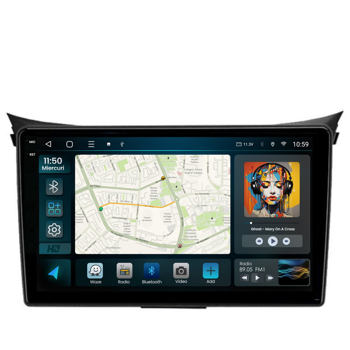 Navigatie 2K HUB64 Hyundai I30 (2012-2016), 4GB RAM, Android, Octacore, Slot Sim 4G, DSP, GPS, Wi-FI, Carplay, Android Auto, USB, Bluetooth, Waze, Touchscreen, 9.5 Inch