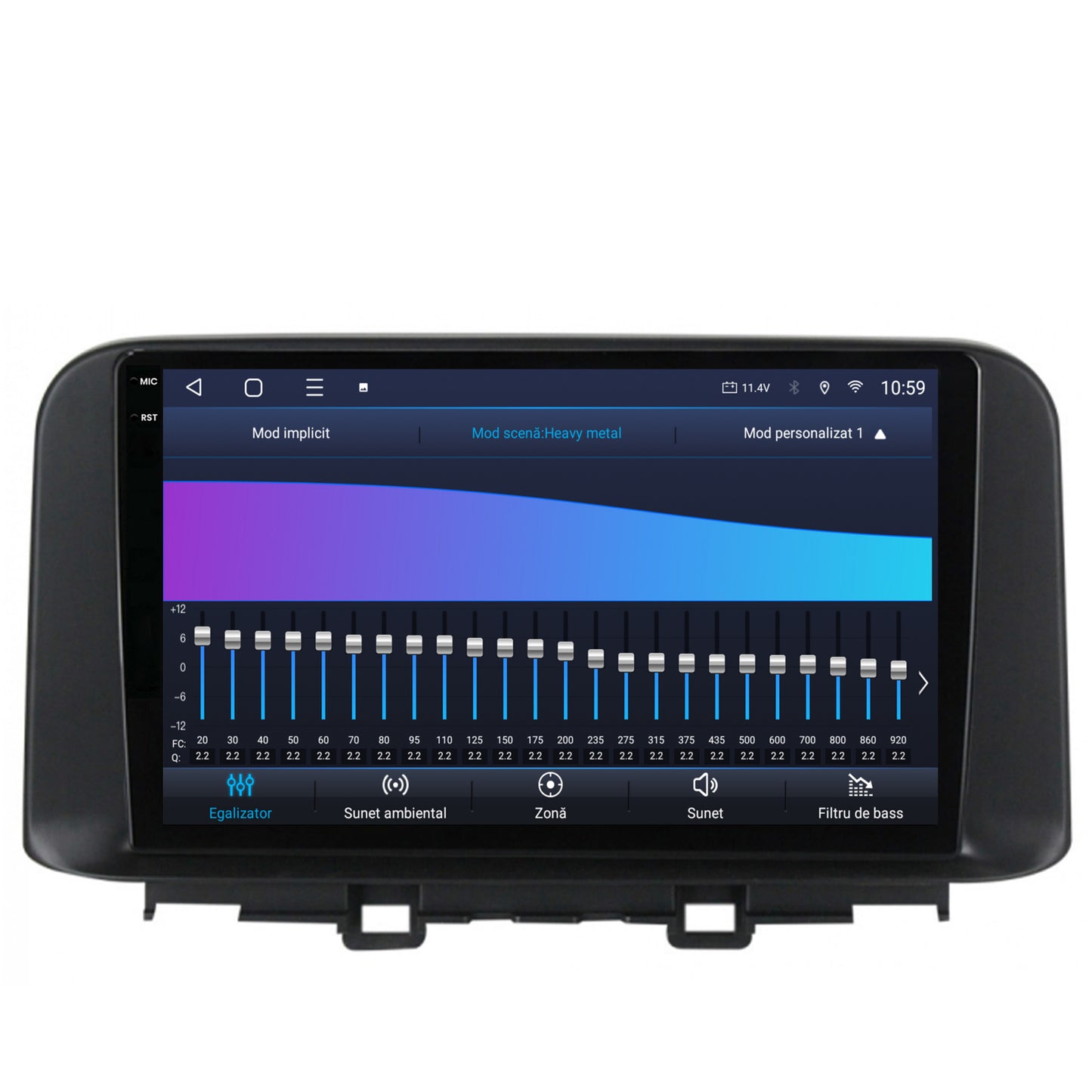 Navigatie 2K HUB64 Hyundai Kona (2018+), 4GB RAM, Android, Octacore, Slot Sim 4G, DSP, GPS, Wi-FI, Carplay, Android Auto, USB, Bluetooth, Waze, Touchscreen, 10.36 Inch