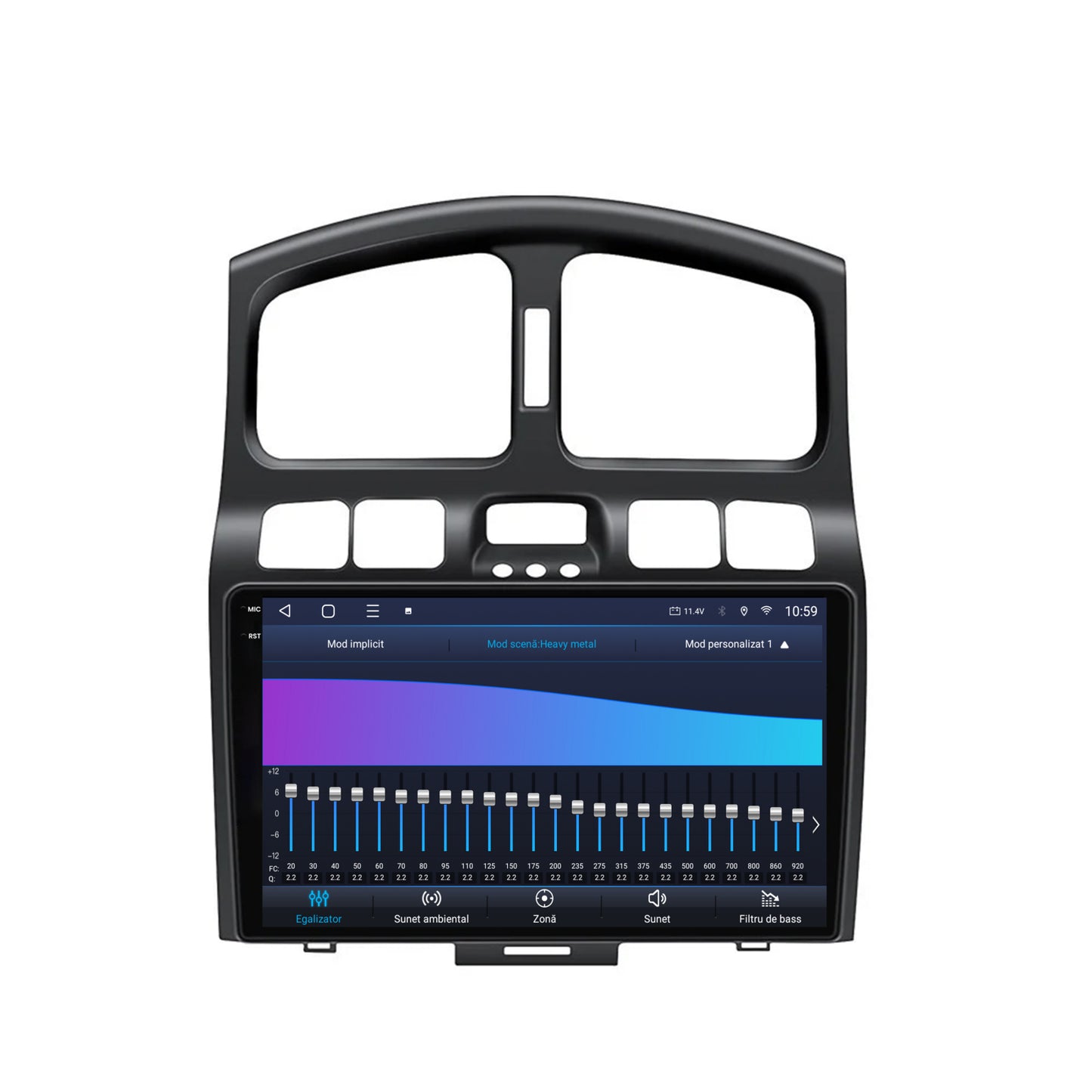 Navigatie 2K HUB64 Hyundai Santa Fe (2001-2005), 4GB RAM, Android, Octacore, Slot Sim 4G, DSP, GPS, Wi-FI, Carplay, Android Auto, USB, Bluetooth, Waze, Touchscreen, 9.5 Inch