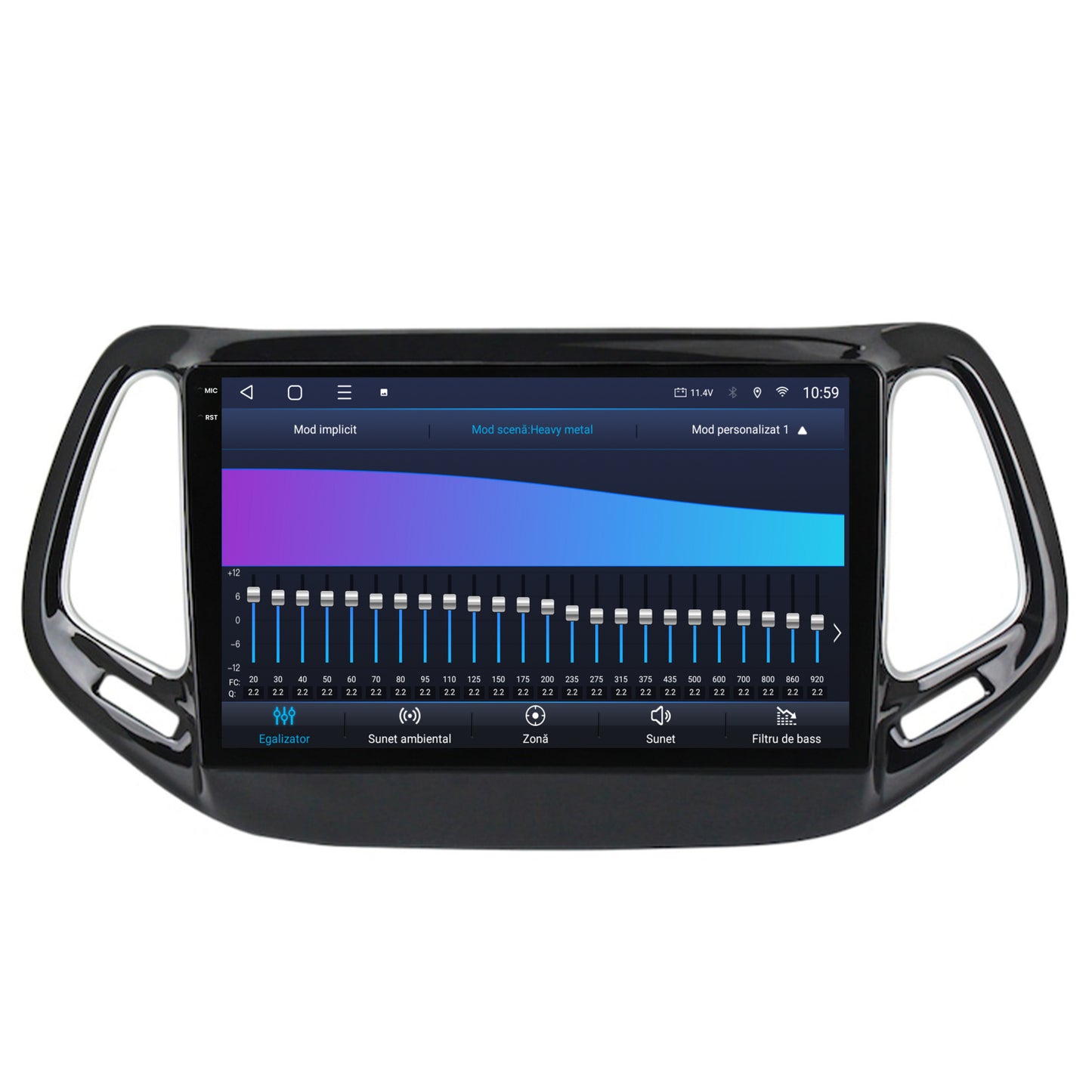 Navigatie 2K HUB64 Jeep Compass (2016+), 8GB RAM, Android, Octacore, Slot Sim 4G, DSP, GPS, Wi-FI, Carplay, Android Auto, USB, Bluetooth, Waze, Touchscreen, 10.36 Inch