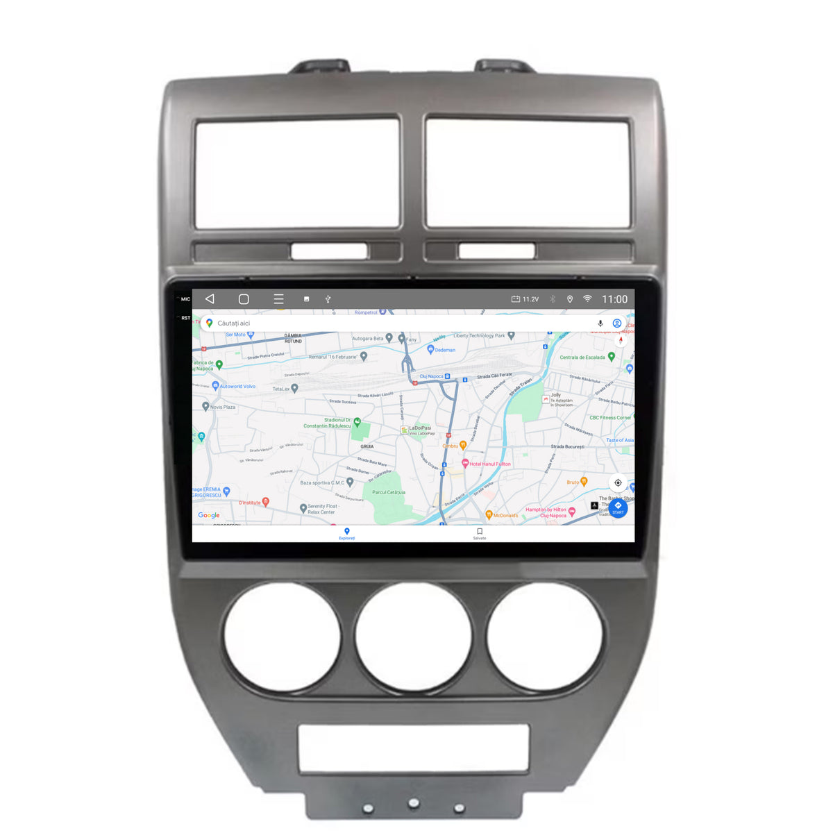 Navigatie 2K HUB64 Jeep Compass/Patriot (2006-2010), 4GB RAM, Android, Octacore, Slot Sim 4G, DSP, GPS, Wi-FI, Carplay, Android Auto, USB, Bluetooth, Waze, Touchscreen, 9.5 Inch