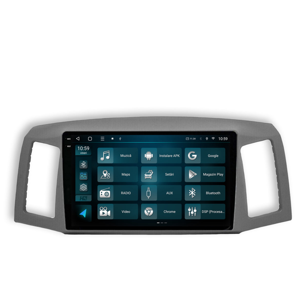 Navigatie 2K HUB64 Jeep Grand Cherokee (2004-2007), 8GB RAM, Android, Octacore, Slot Sim 4G, DSP, GPS, Wi-FI, Carplay, Android Auto, USB, Bluetooth, Waze, Touchscreen, 9.5 Inch