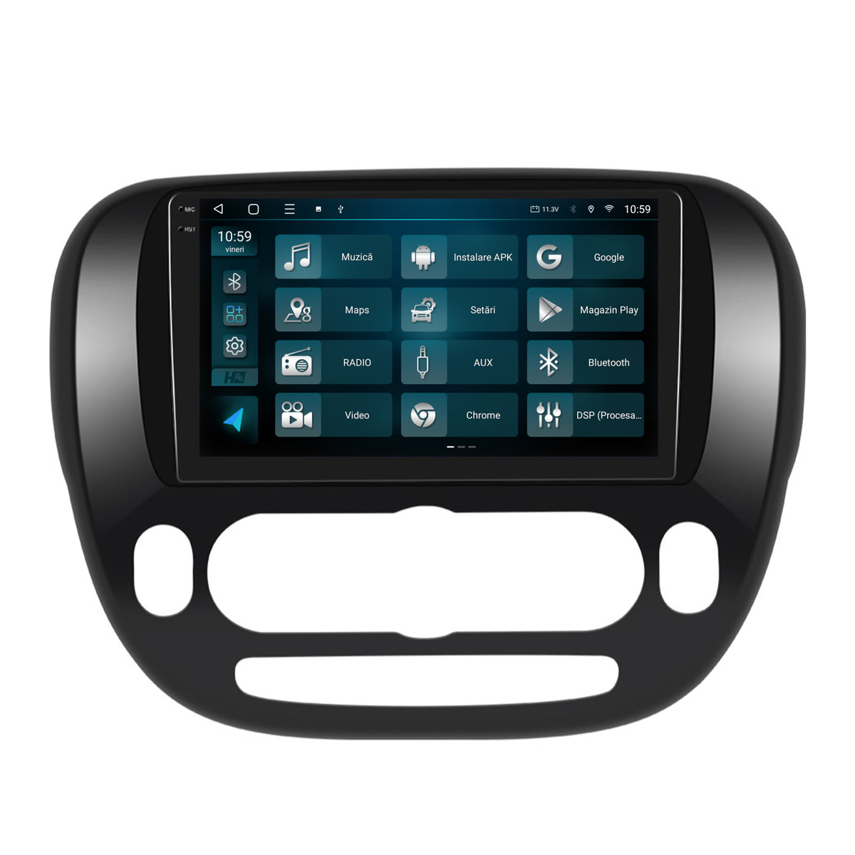 Navigatie 2K HUB64 Kia Soul (2014-2019), 8GB RAM, Android, Octacore, Slot Sim 4G, DSP, GPS, Wi-FI, Carplay, Android Auto, USB, Bluetooth, Waze, Touchscreen, 9.5 Inch