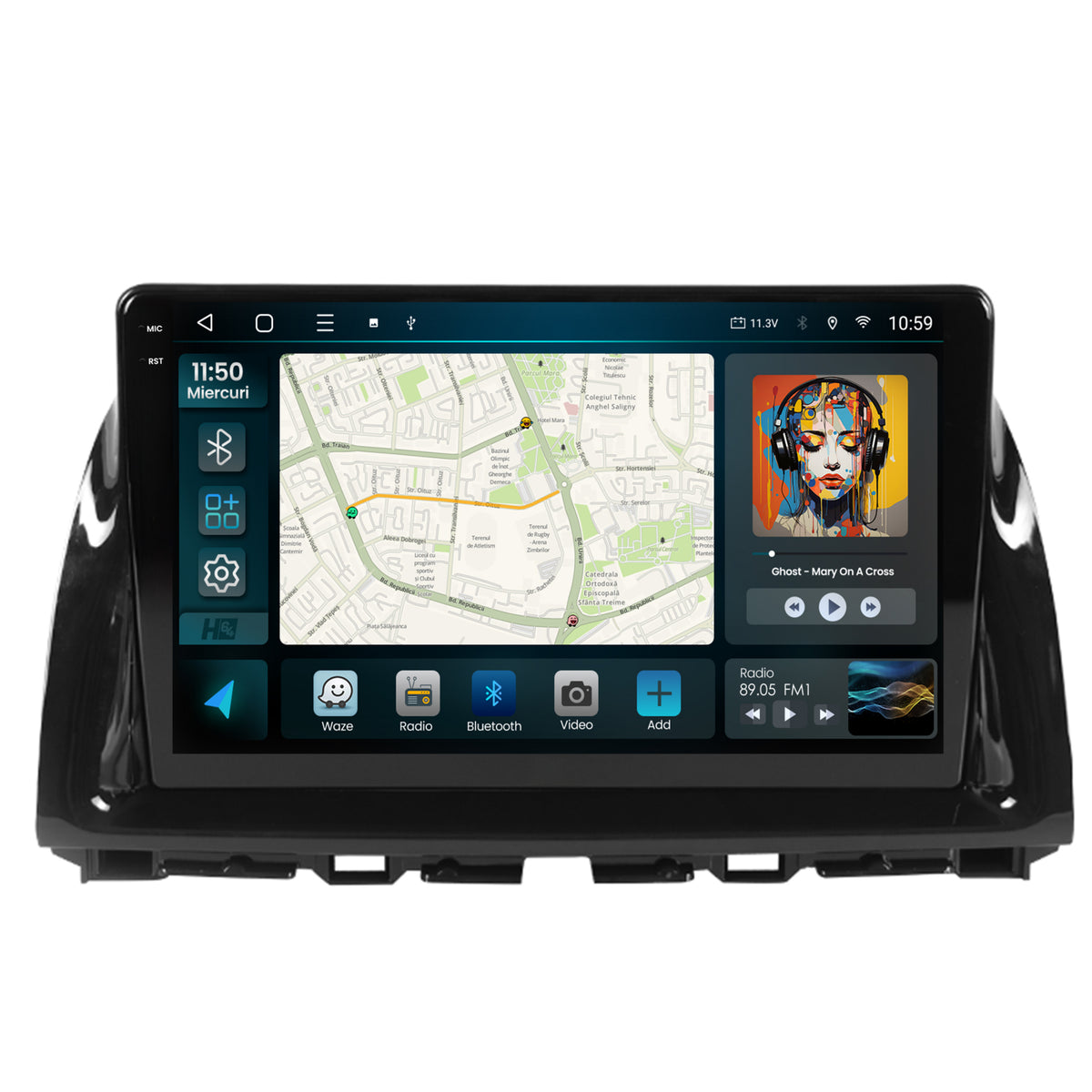Navigatie 2K HUB64 Mazda CX-5 (2012-2015), 4GB RAM, Android, Octacore, Slot Sim 4G, DSP, GPS, Wi-FI, Carplay, Android Auto, USB, Bluetooth, Waze, Touchscreen, 10.36 Inch
