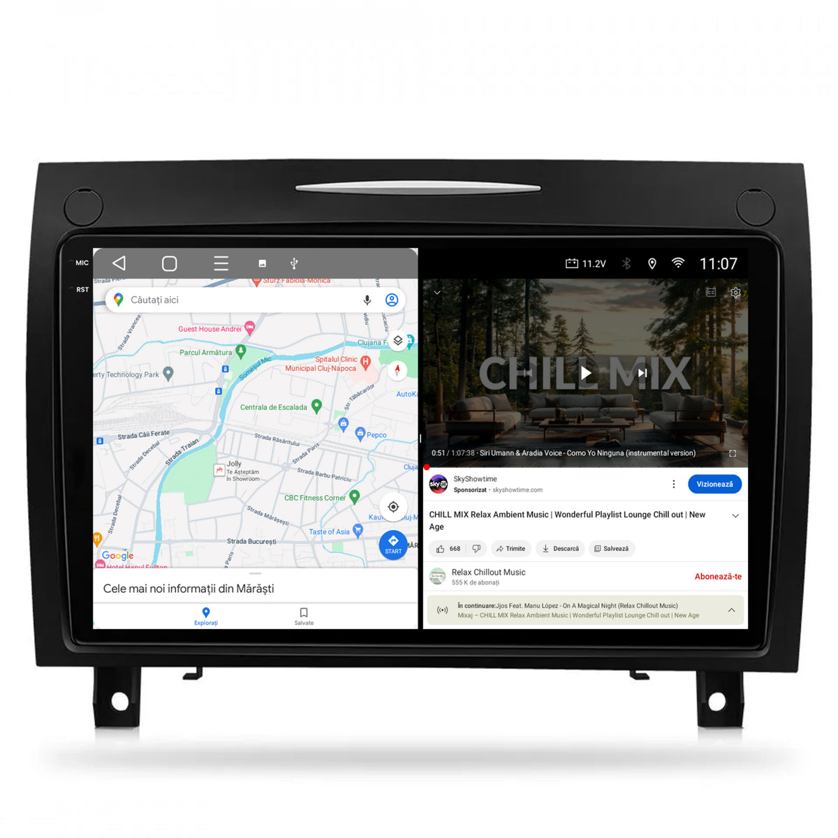 Navigatie 2K HUB64 Mercedes Benz SLK (2006-2010), 8GB RAM, Android, Octacore, Slot Sim 4G, DSP, GPS, Wi-FI, Carplay, Android Auto, USB, Bluetooth, Waze, Touchscreen, 9.5 Inch